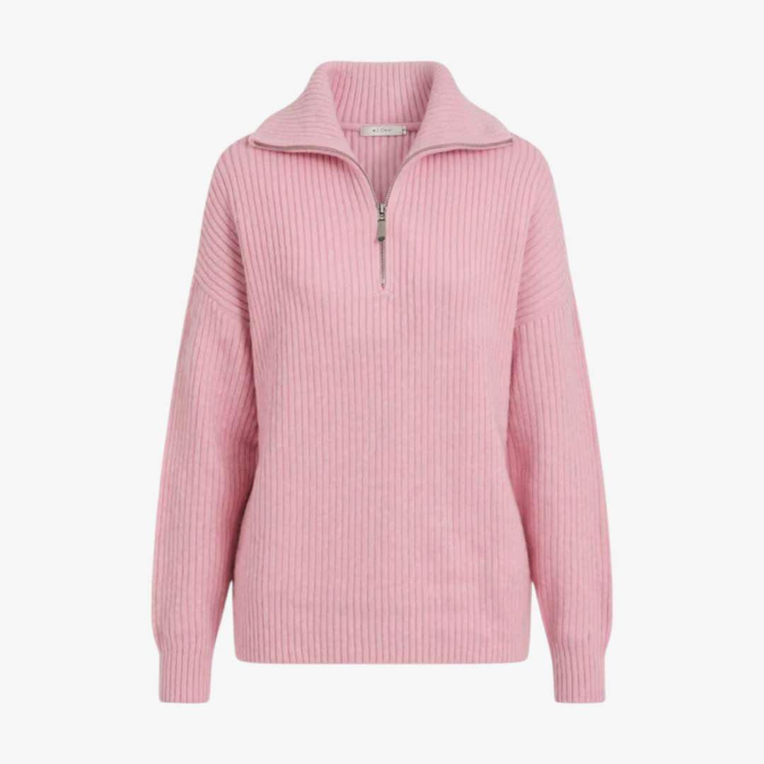 Women’s Half-Zip Knit Sweater with Long Sleeves