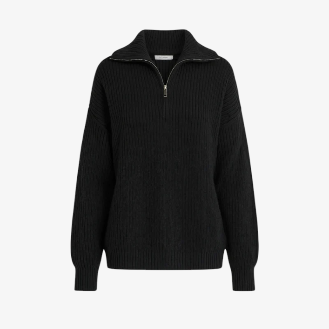 Women’s Half-Zip Knit Sweater with Long Sleeves