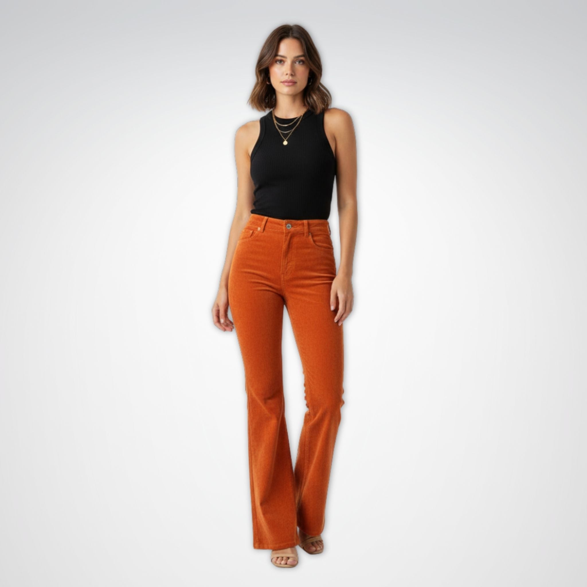 Women's Flare Jeans | High-Waist Corduroy Retro Style