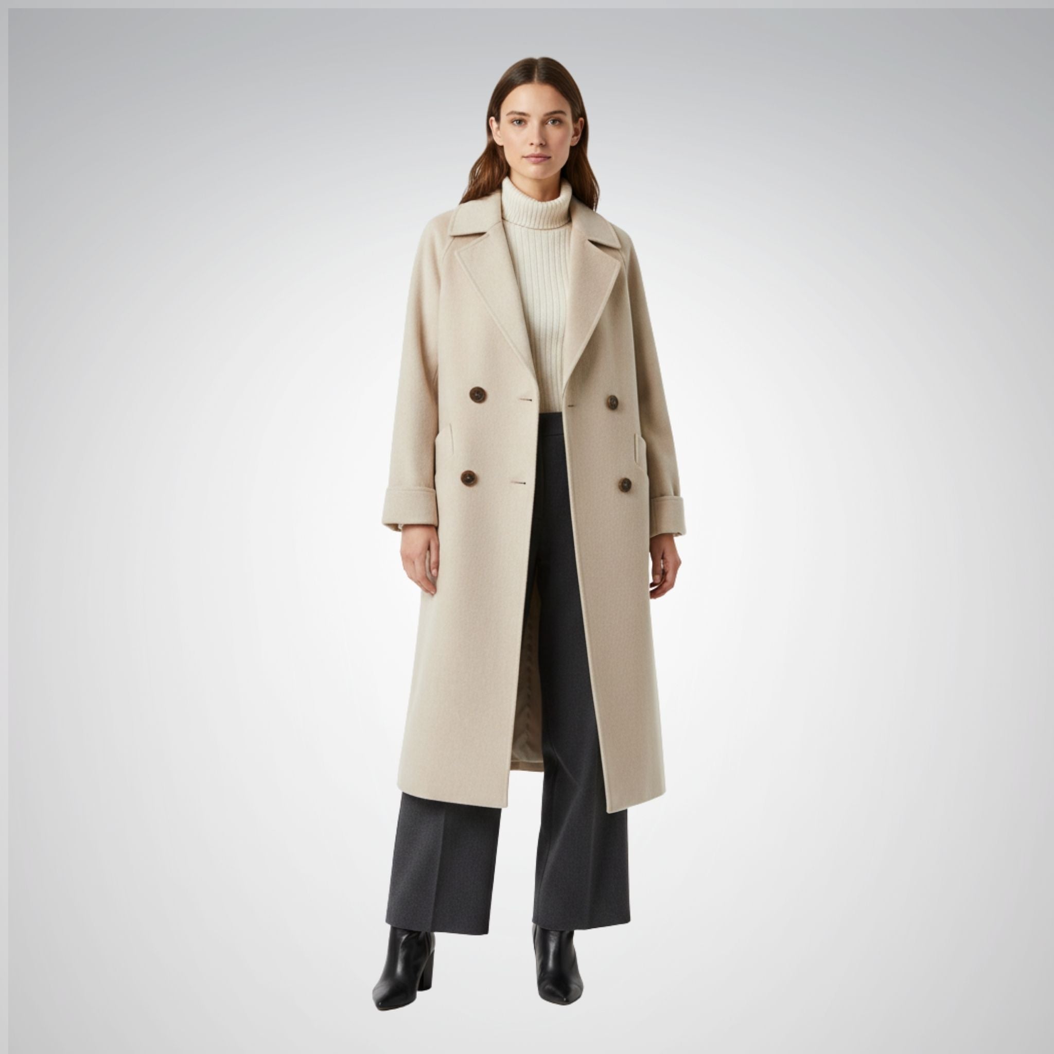 Women’s Longline Coat with Button Front