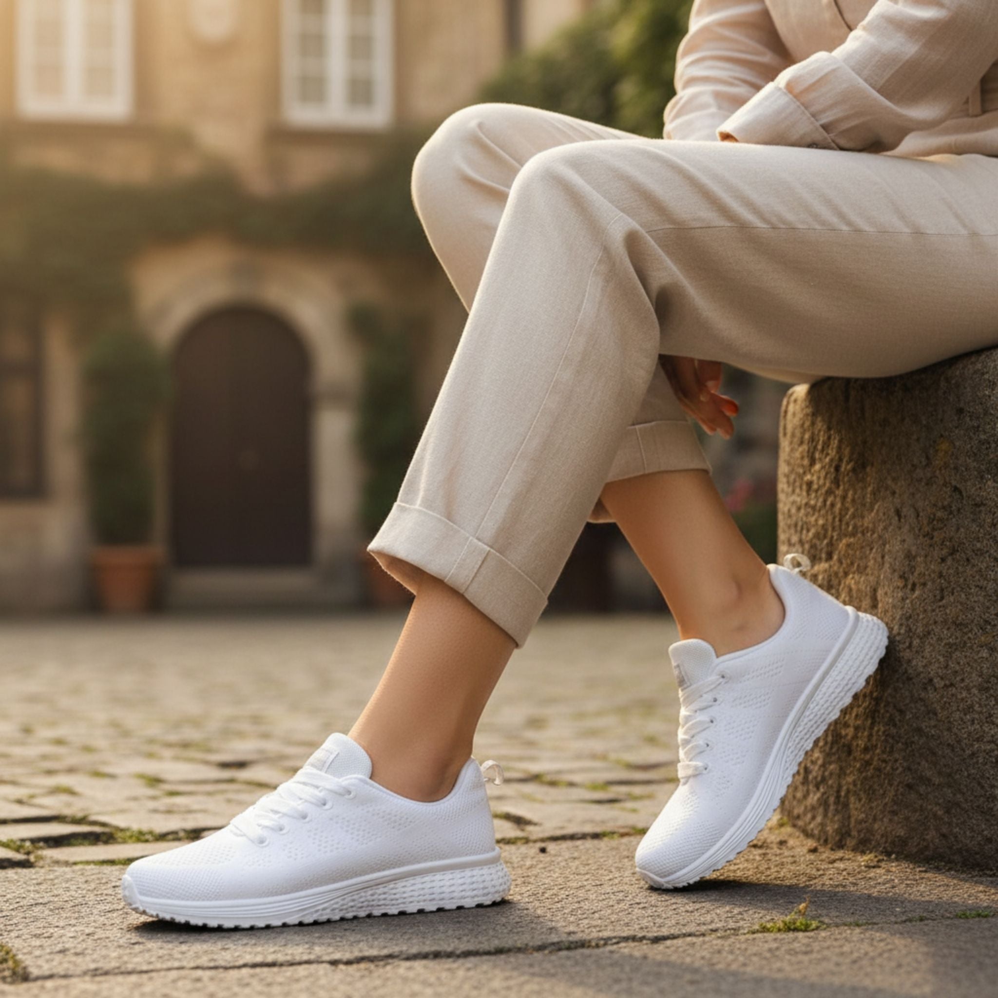 Women's Sneakers | White Upper, Clean Profile