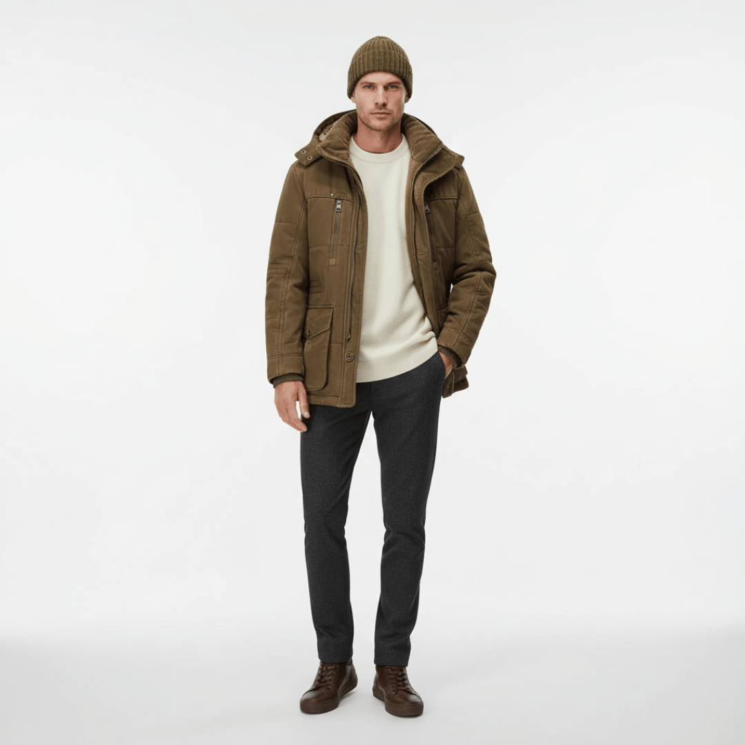 Men’s Hooded Coat with Pockets
