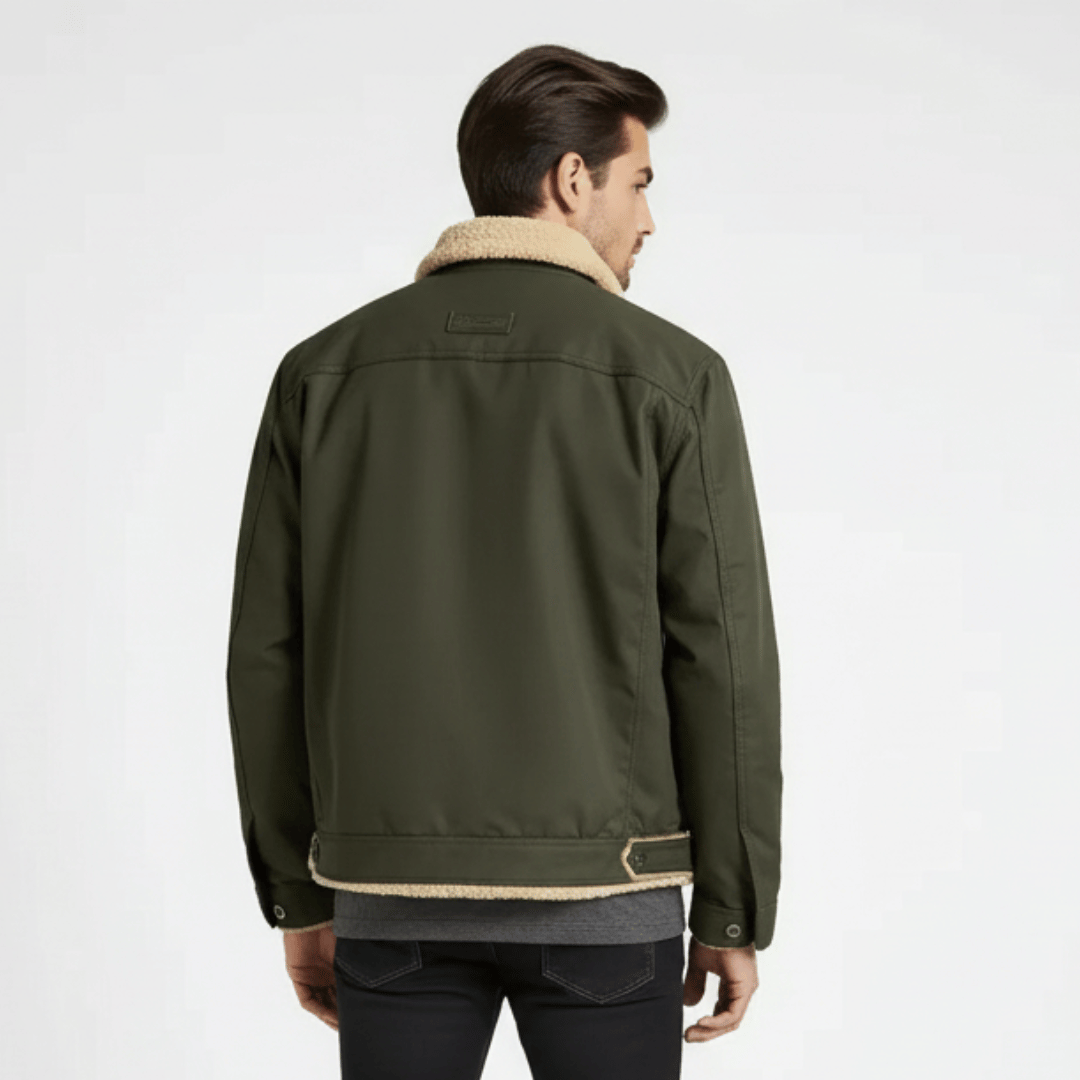 Men’s Jacket with Front Closure and Multiple Pockets