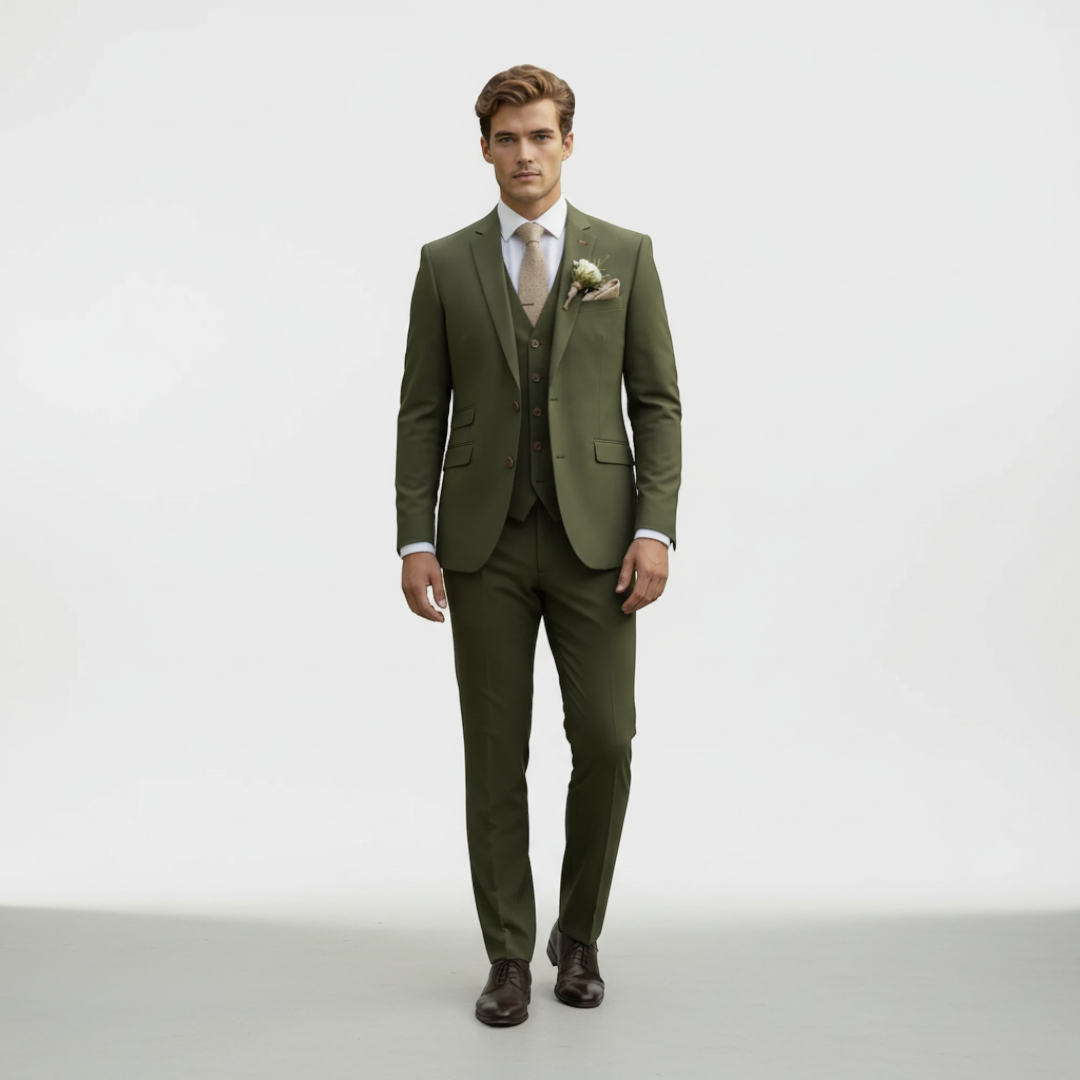 Men’s Three-Piece Suit with Jacket, Vest and Trousers