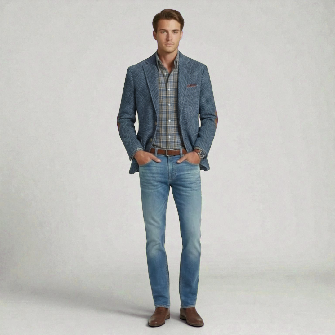 Men’s Slim-Fit Blazer with Notched Lapel