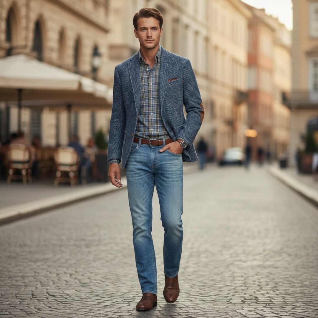 Men’s Slim-Fit Blazer with Notched Lapel