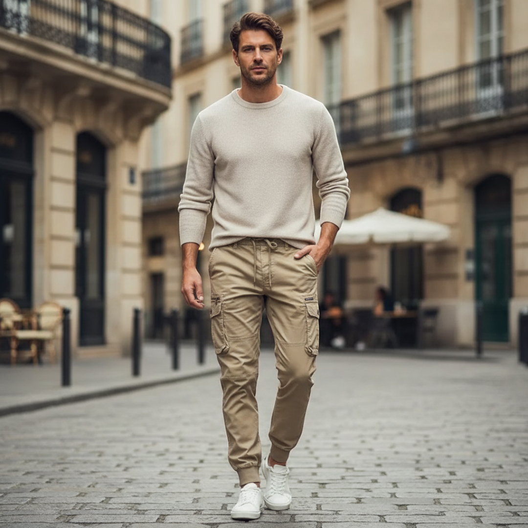 Men’s Cargo Trousers with Elasticated Cuffs