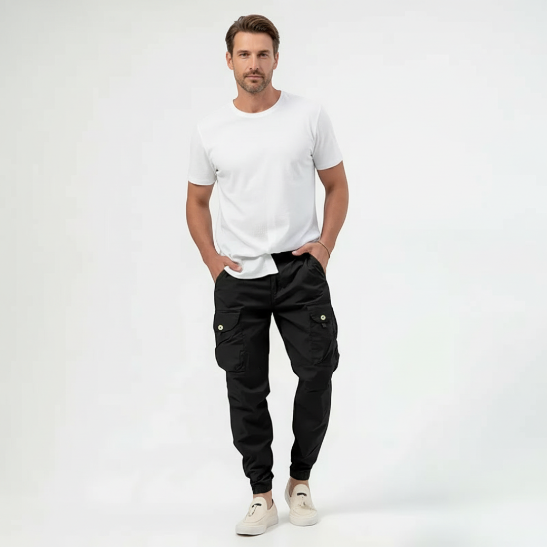 Men’s Cargo Trousers with Elasticated Cuffs
