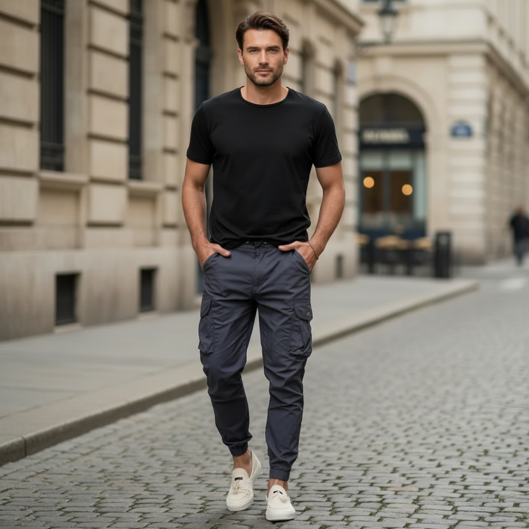 Men’s Cargo Trousers with Elasticated Cuffs