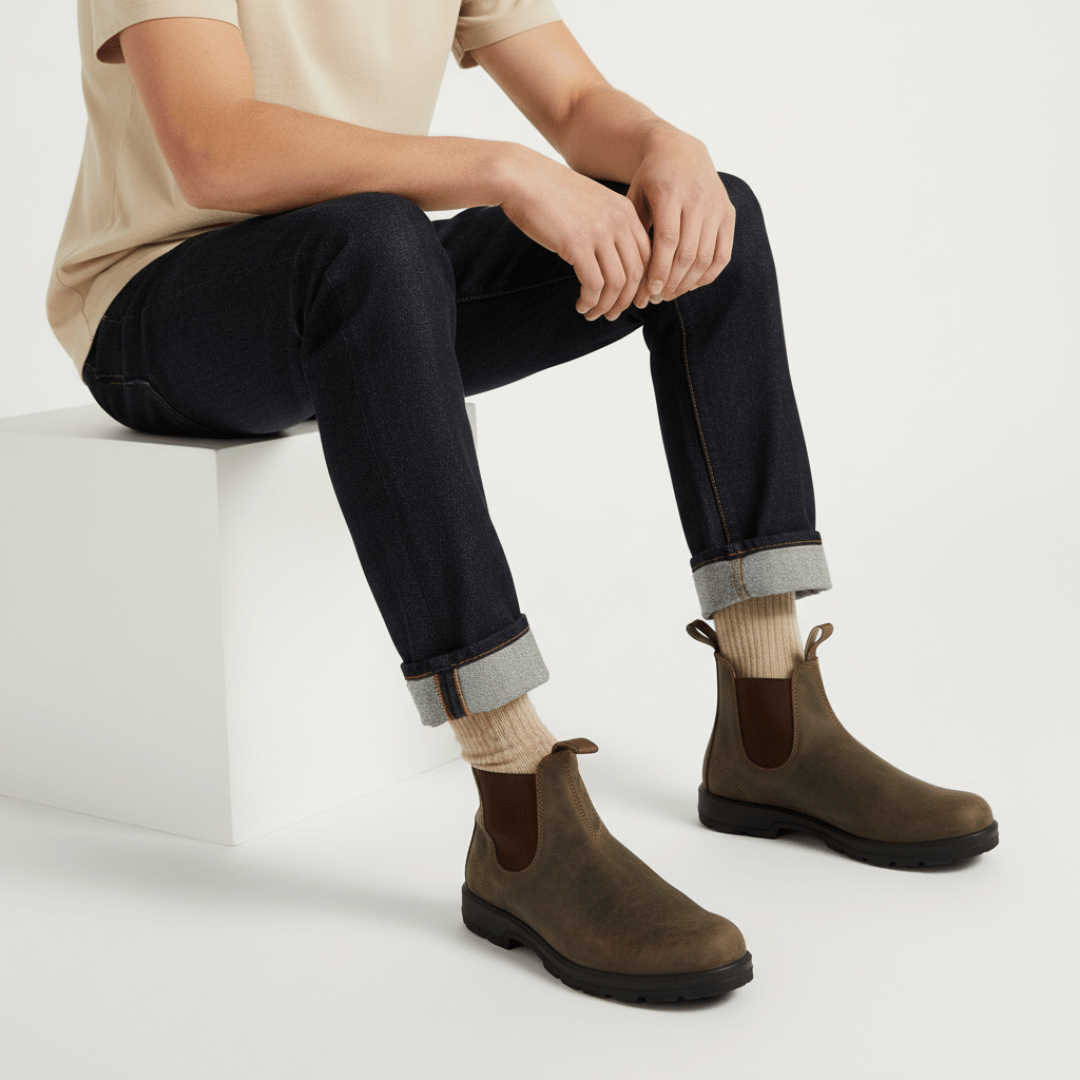 Men’s Chelsea Boots, Slip-On Ankle Fit
