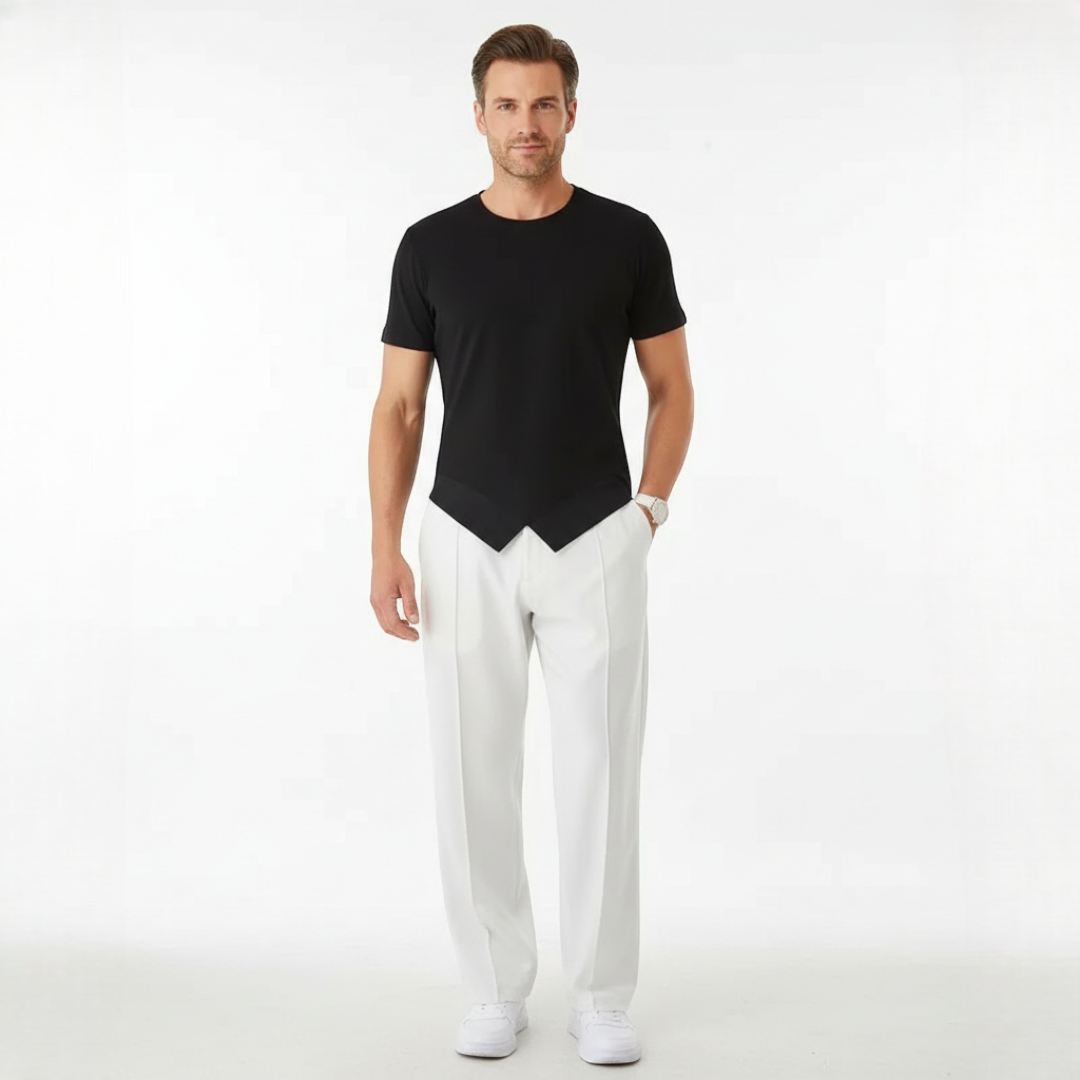 Men’s Straight-Leg Trousers with Drawstring