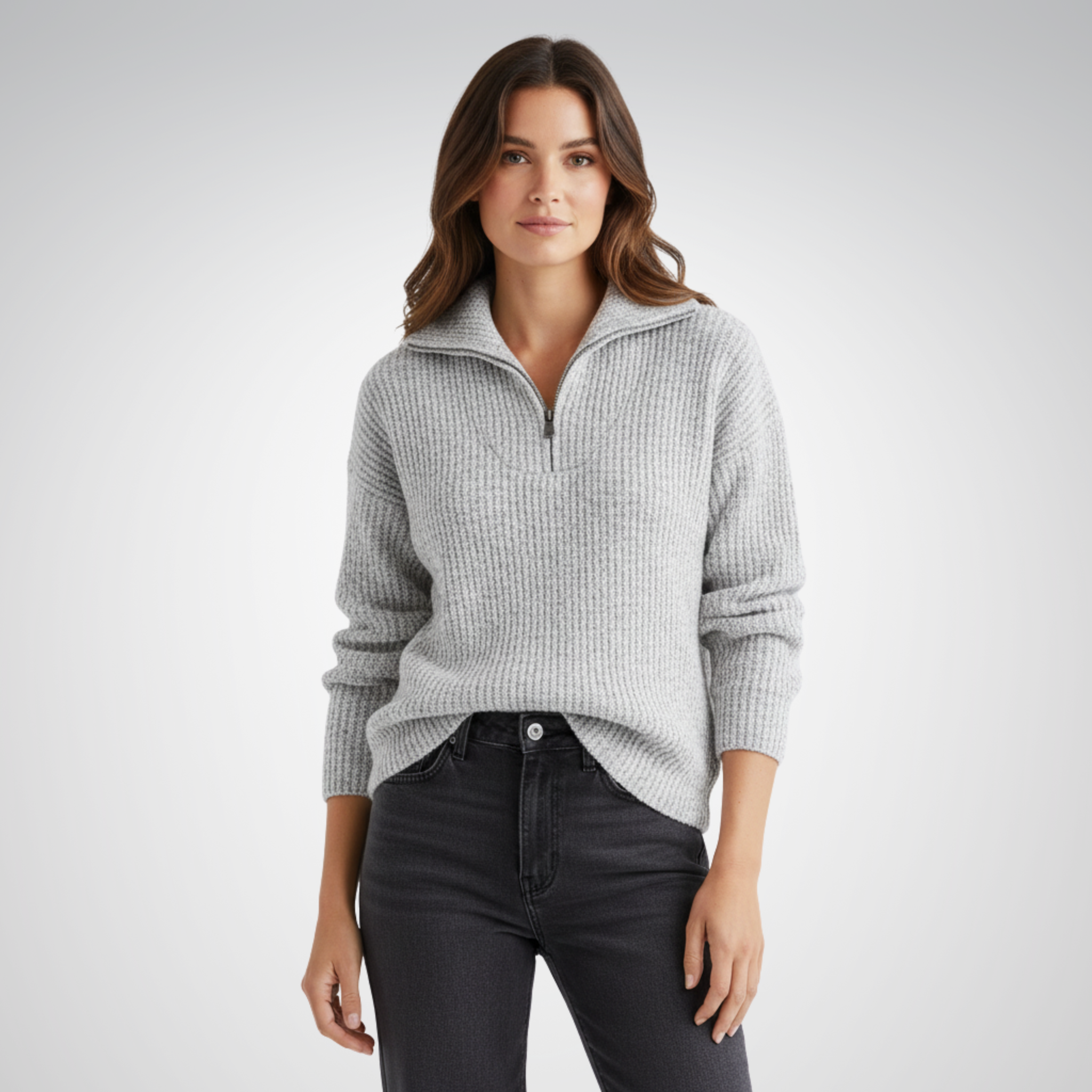 Women's Sweater | Half Zip with Collar