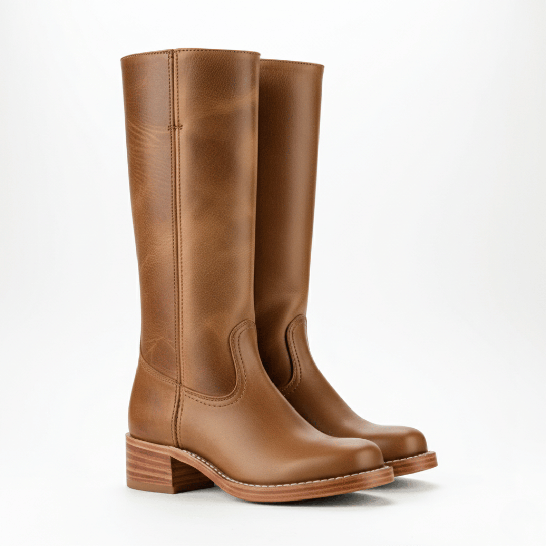 Women’s Slim Fit Knee-High Boots with Textured Sole