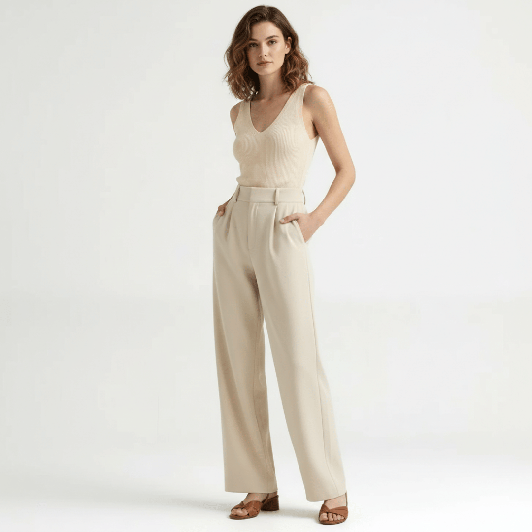 Women’s Wide-Leg Trousers with Waistband