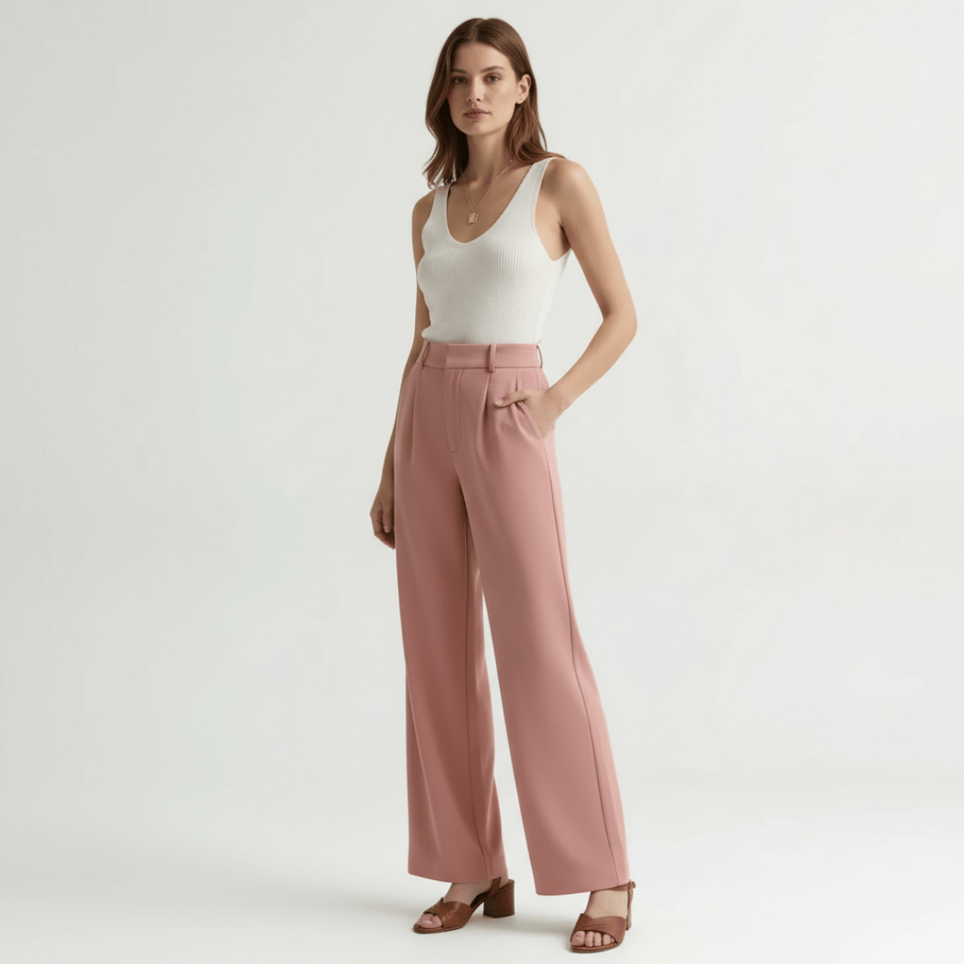 Women’s Wide-Leg Trousers with Waistband