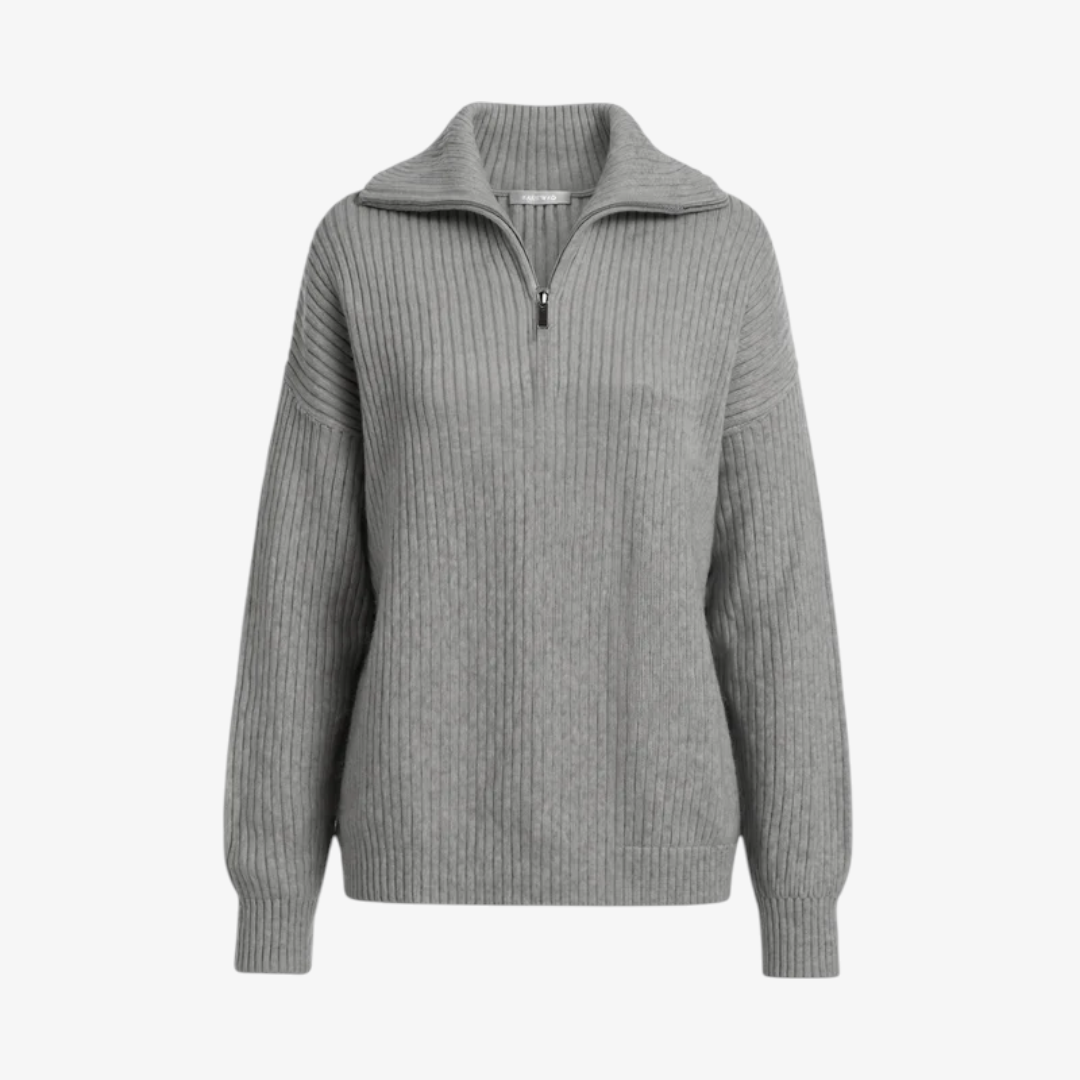 Women’s Half-Zip Knit Sweater with Long Sleeves