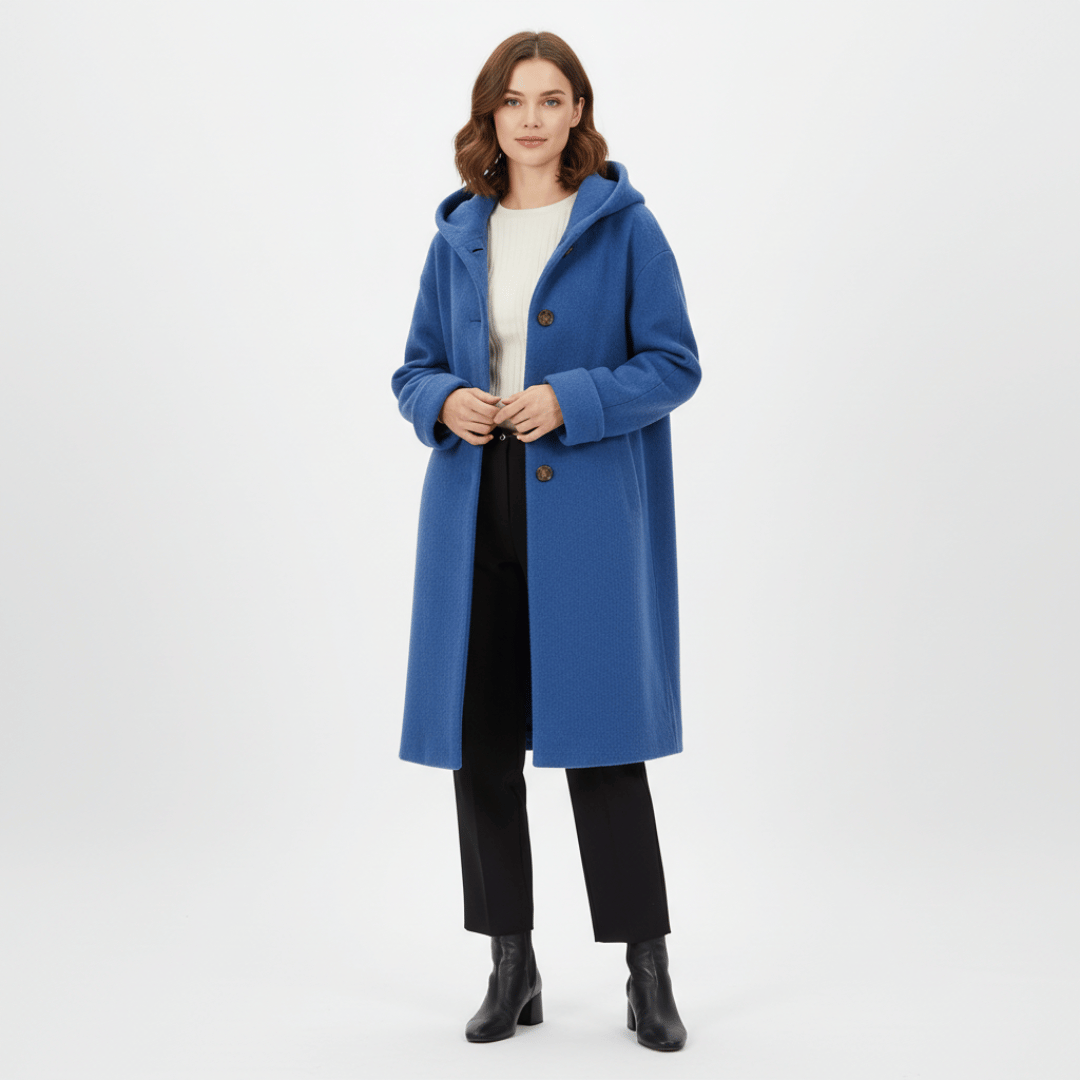 Women’s Hooded Coat with Button Closure