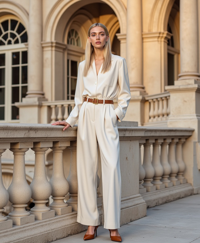 Luqavo | Women’s Straight-Cut Capri Pants with Light Sand Color