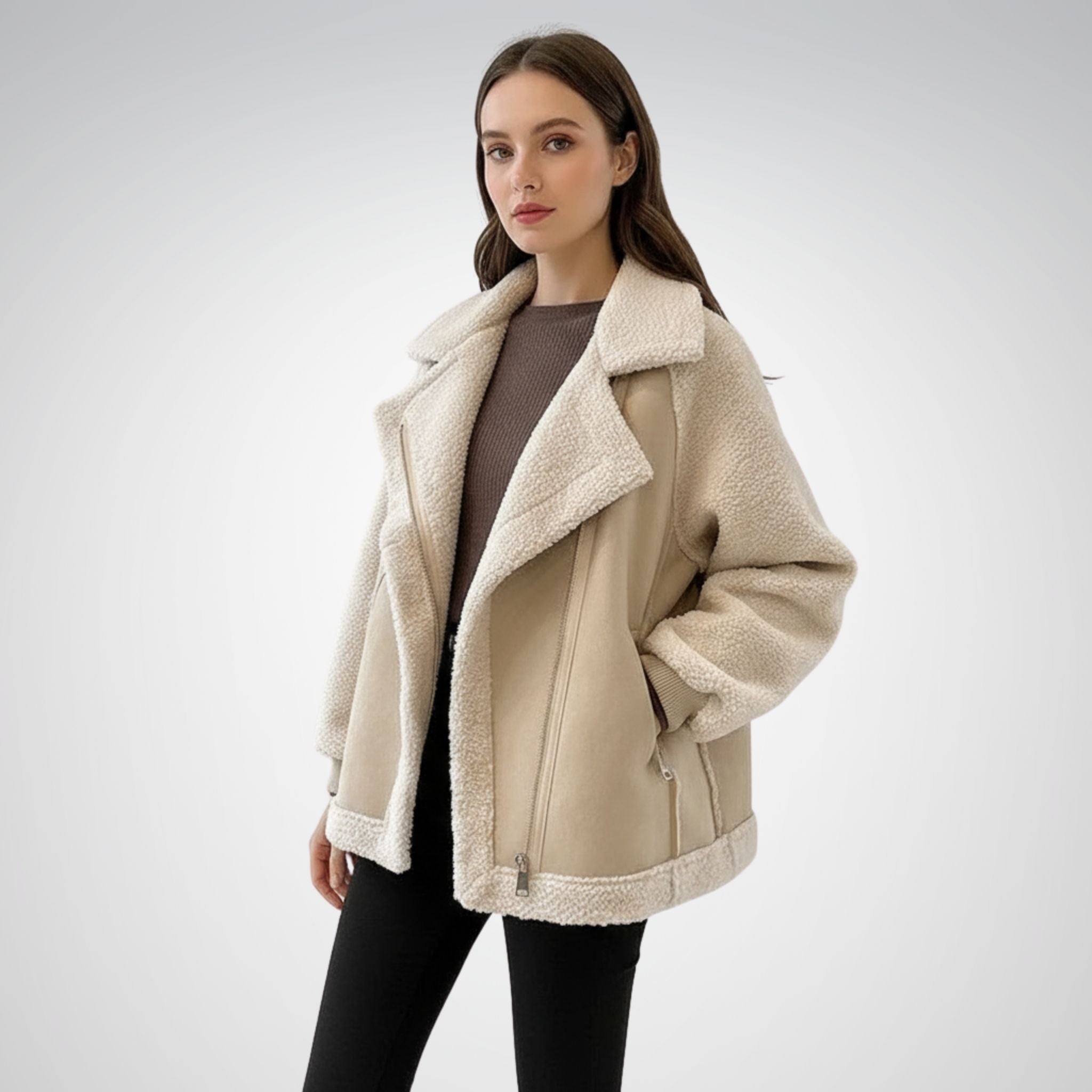 Women's Coat | Oversized Faux Shearling Winter Coat