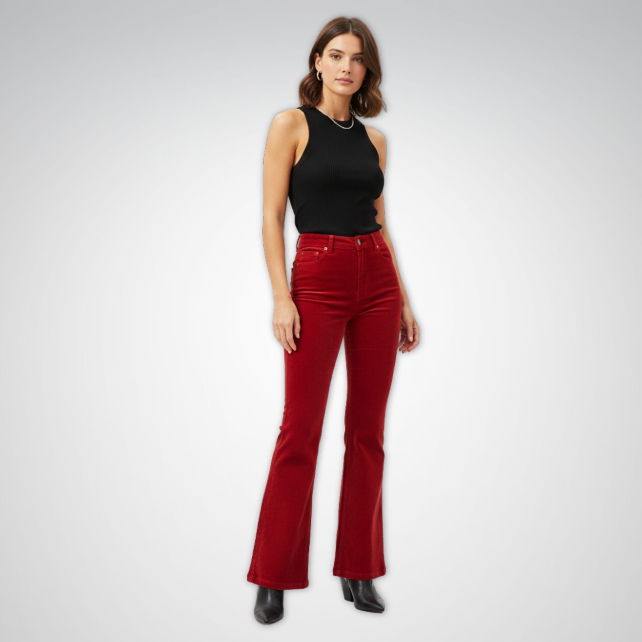 Women's Flare Jeans | High-Waist Corduroy Retro Style