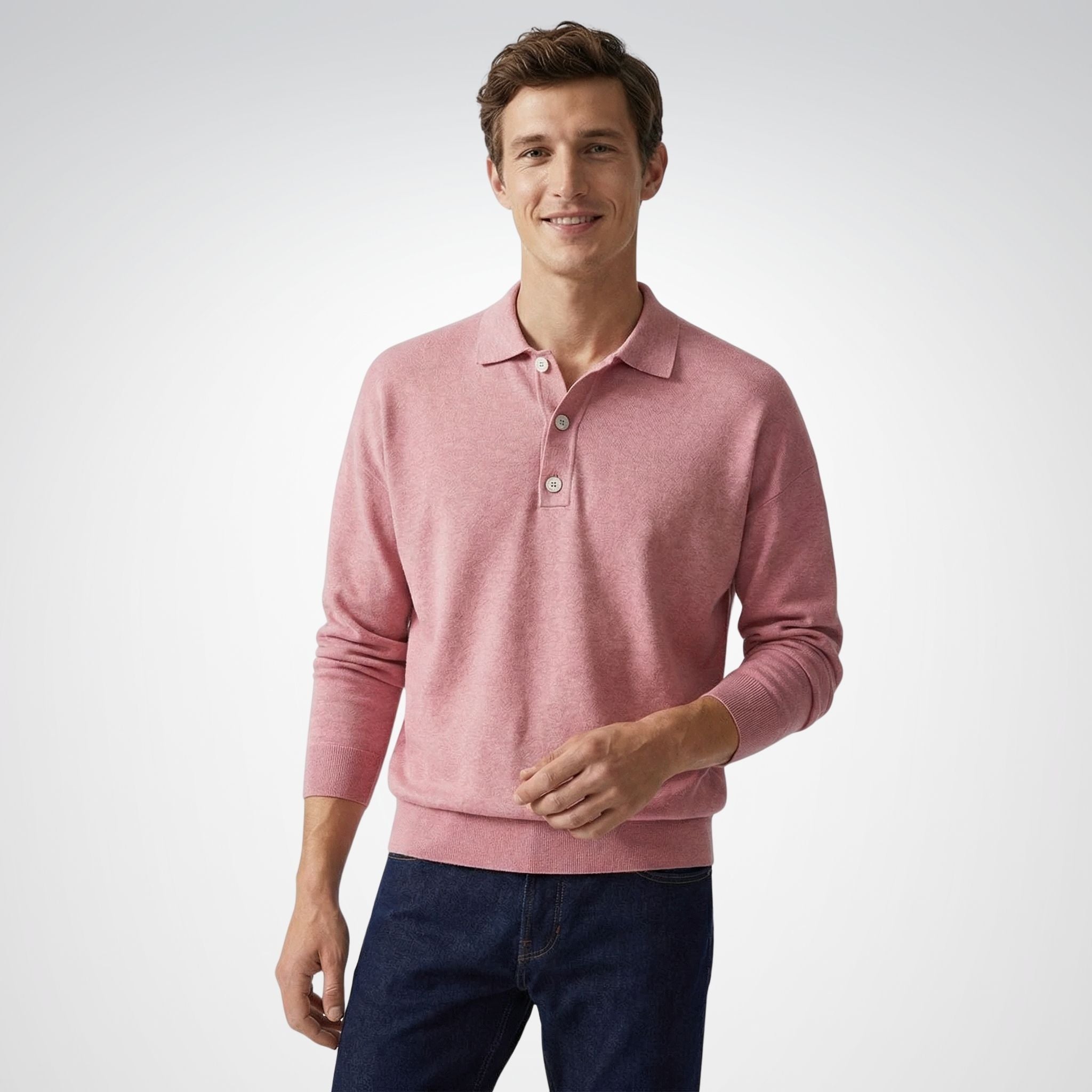 Men's Long Sleeve Polo Shirt | Knit Construction