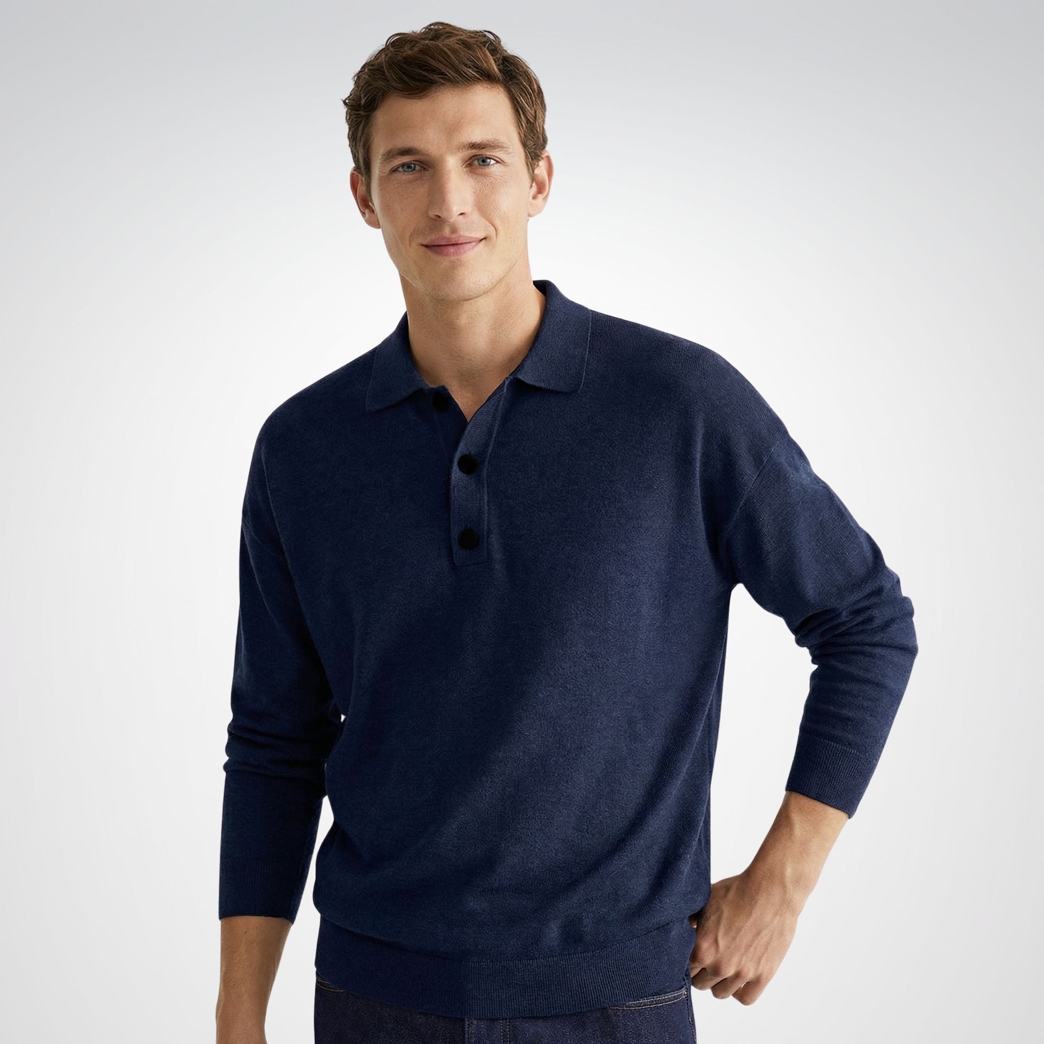 Men's Long Sleeve Polo Shirt | Knit Construction