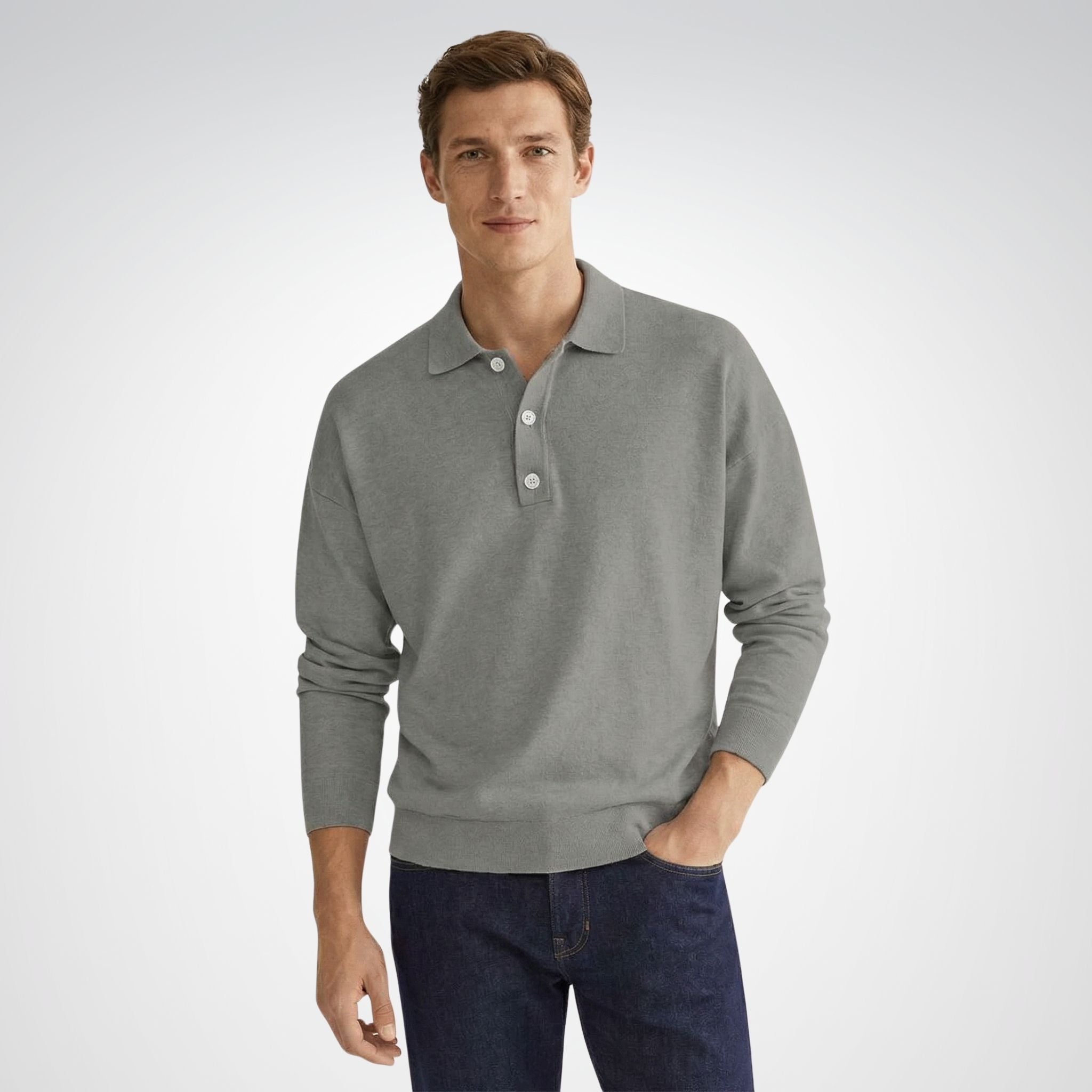 Men's Long Sleeve Polo Shirt | Knit Construction