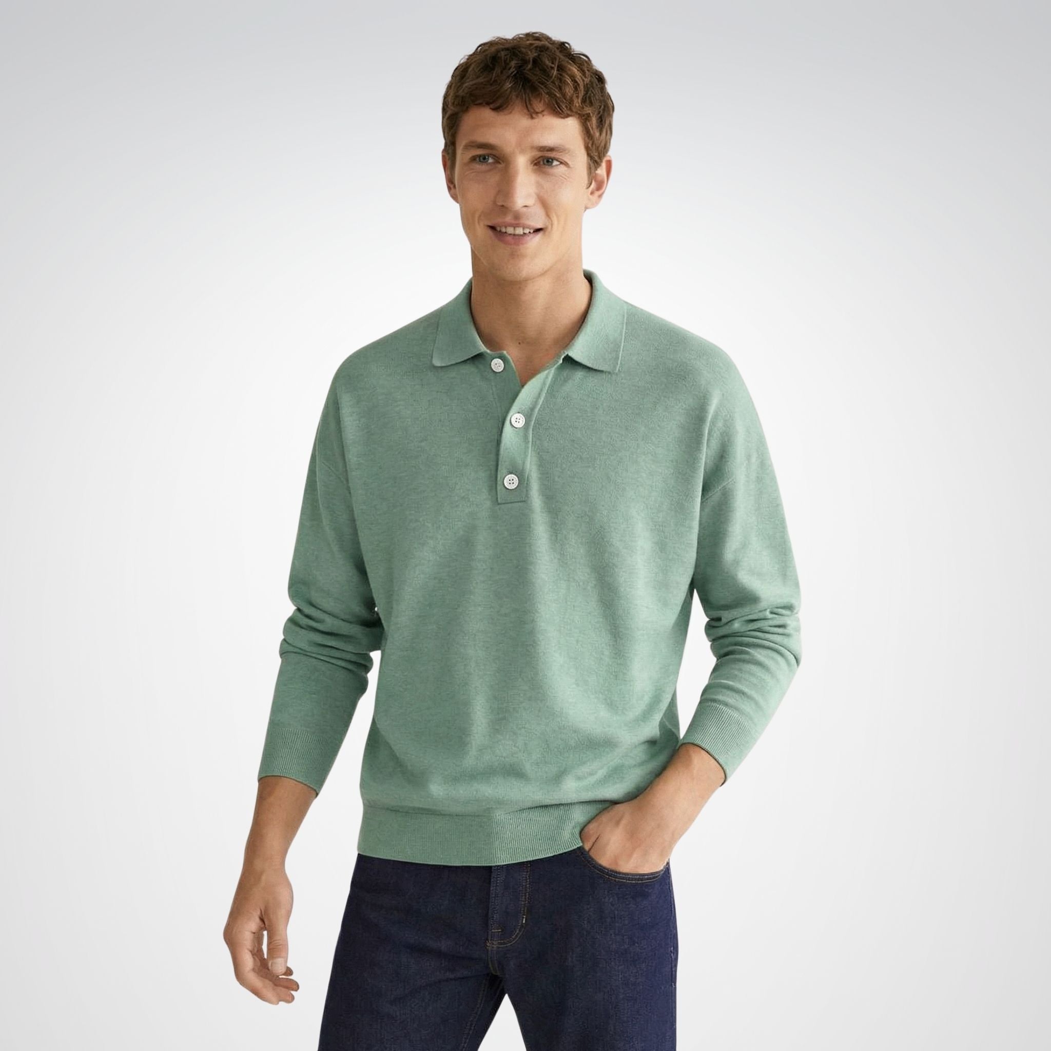 Men's Long Sleeve Polo Shirt | Knit Construction