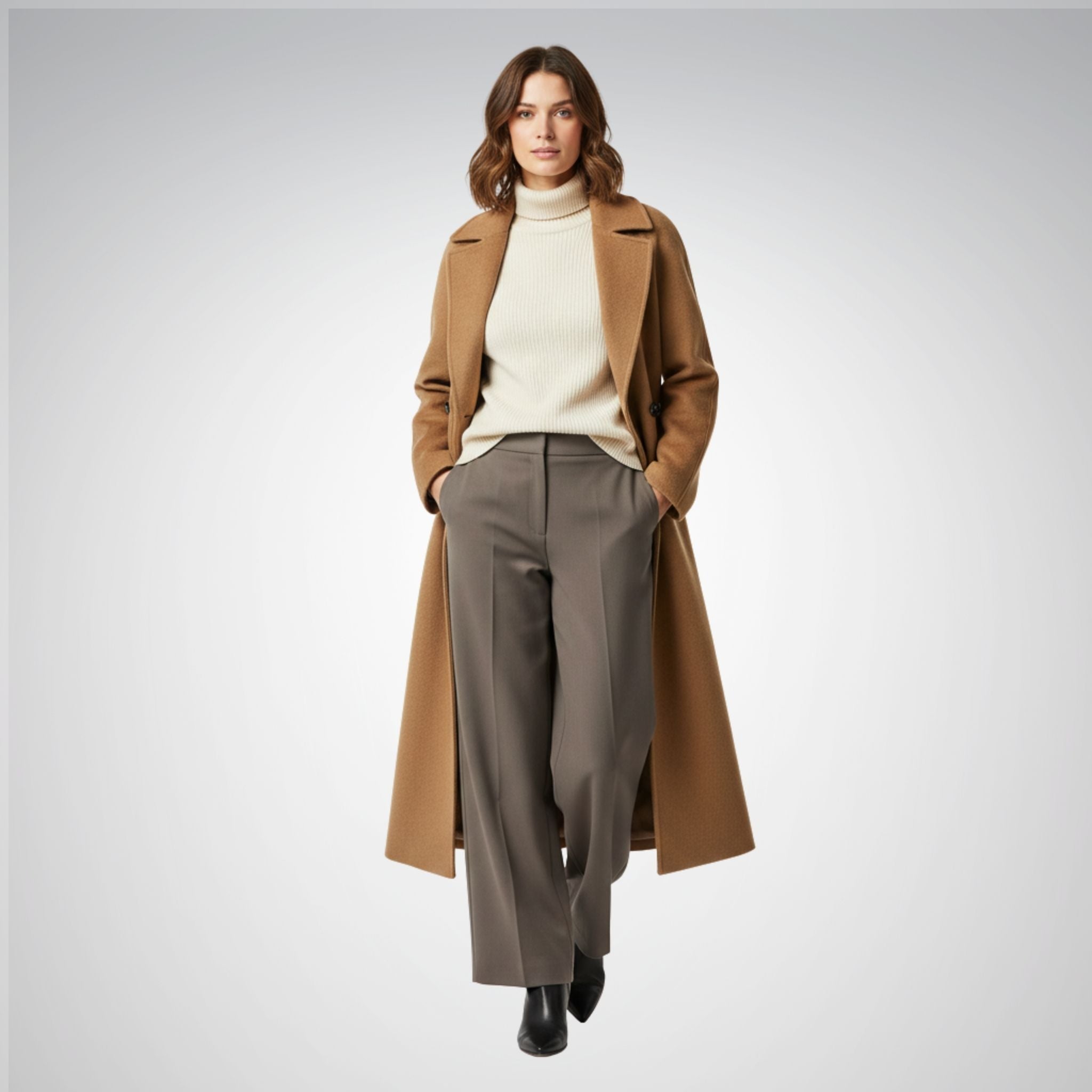 Women’s Longline Coat with Button Front