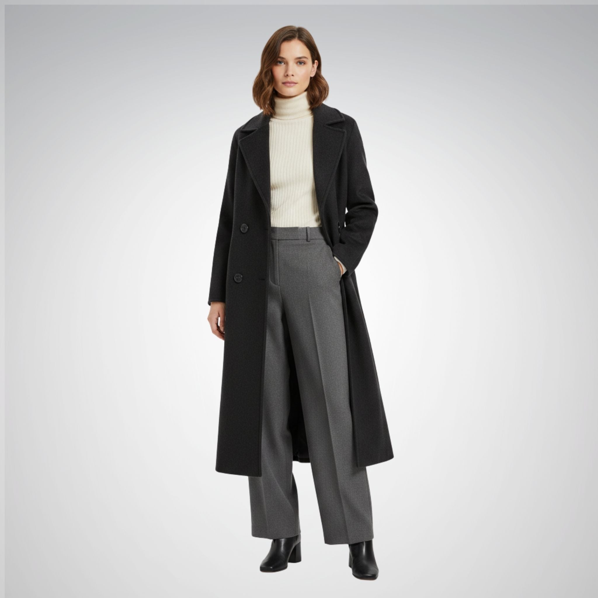 Women’s Longline Coat with Button Front