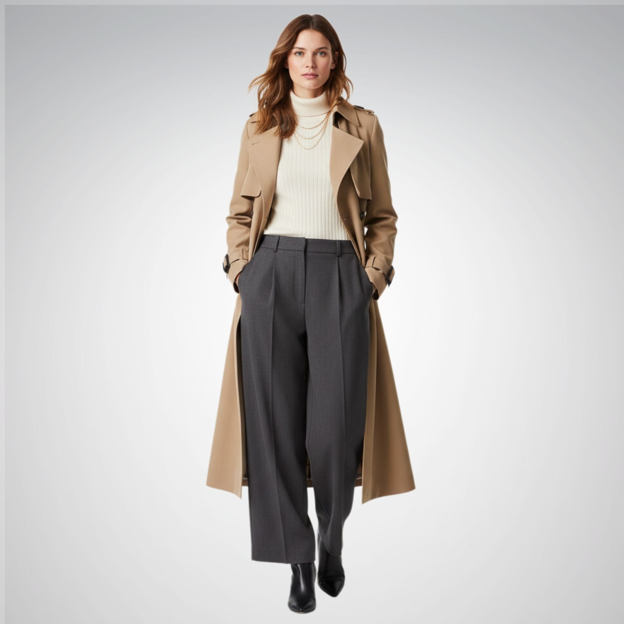 Women's Trench Coat | Adjustable Fit, Clean Silhouette
