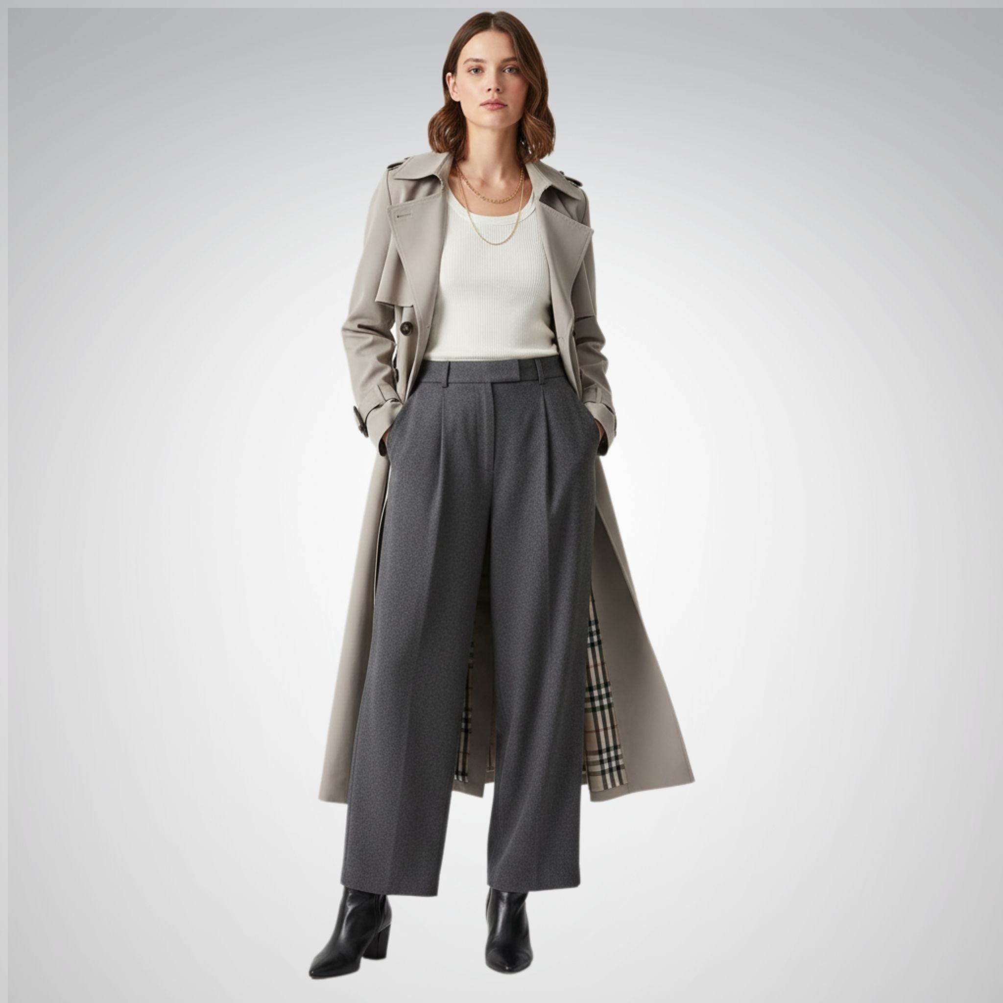 Women's Trench Coat | Adjustable Fit, Clean Silhouette