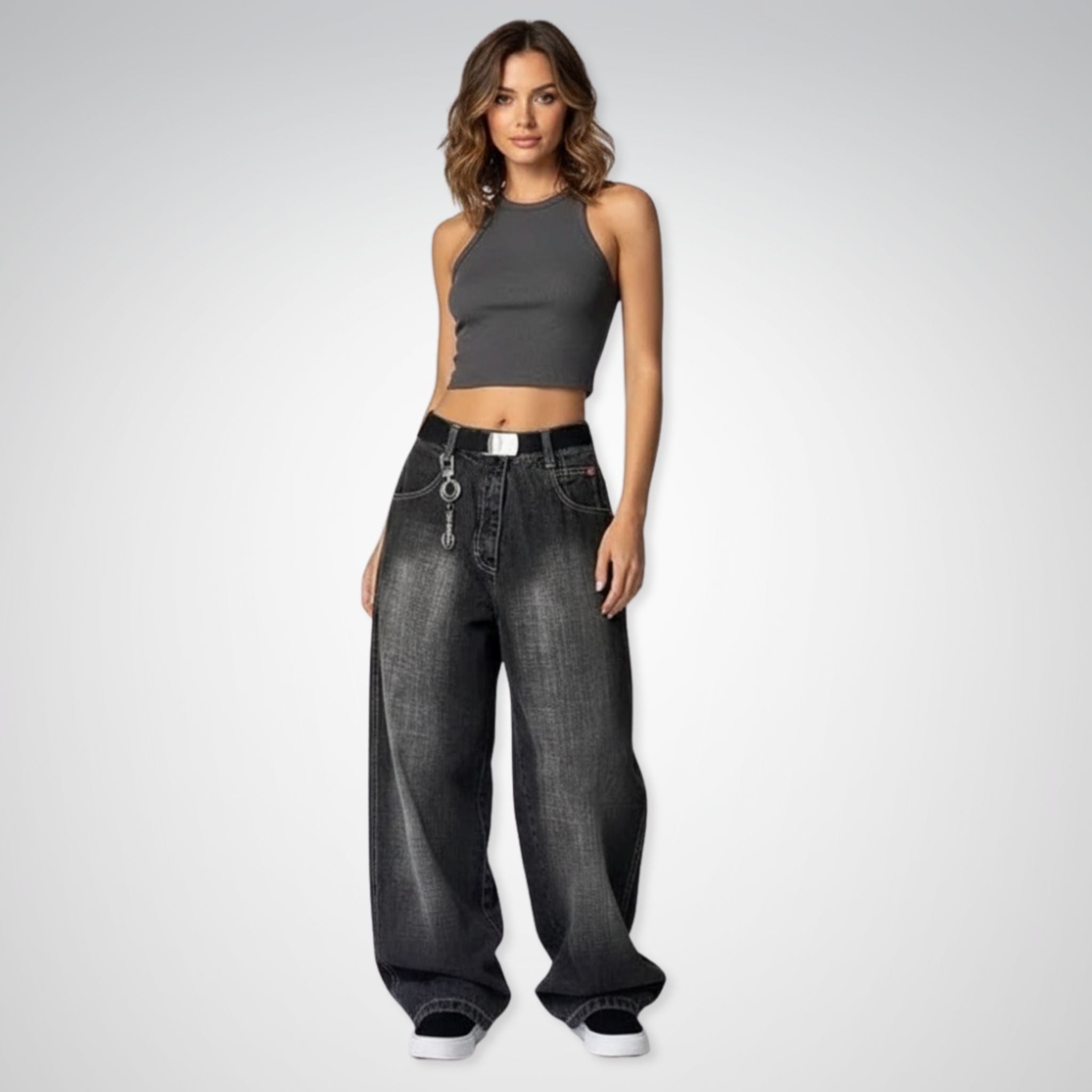 Women's Baggy Jeans | High Waist, Retro Punk Style