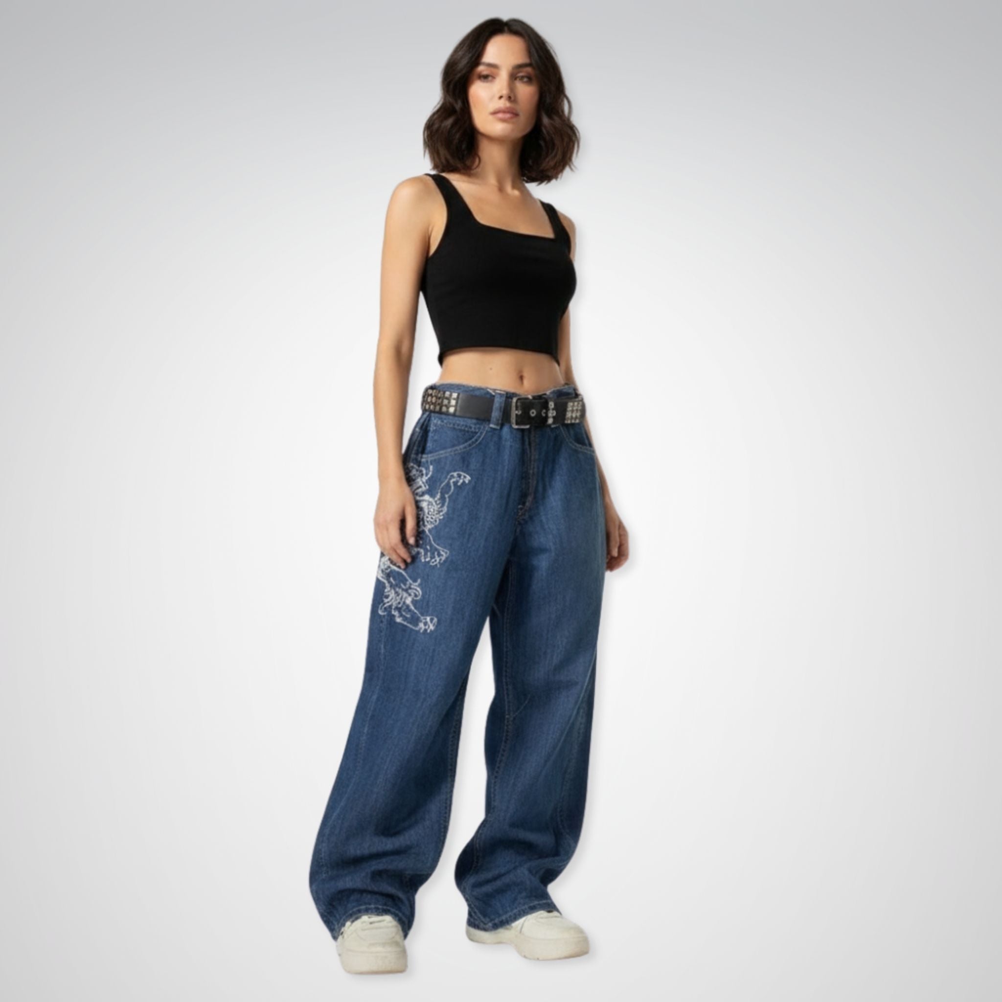 Women's Baggy Jeans | High Waist, Retro Punk Style