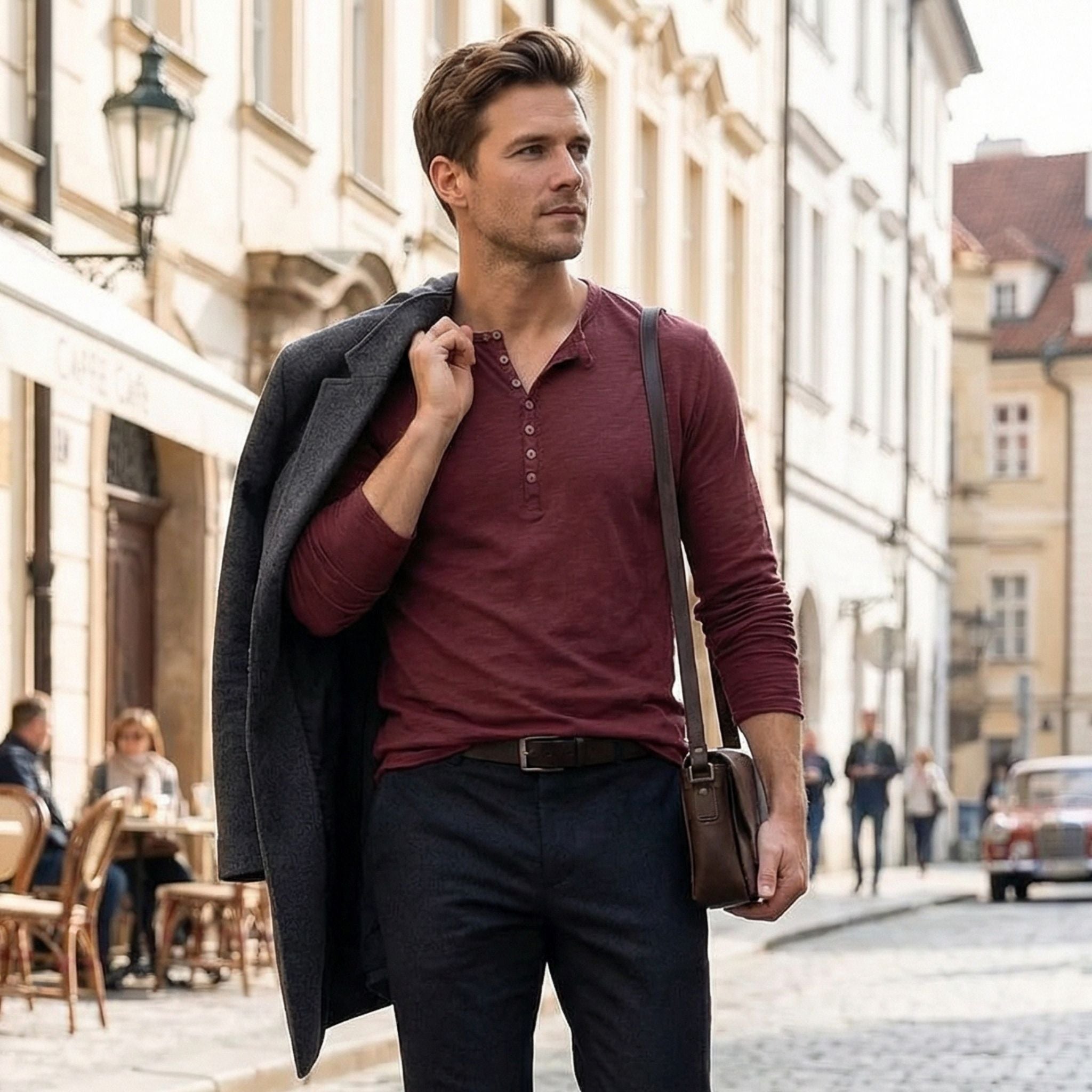 Men's Long-Sleeve Henley Shirt