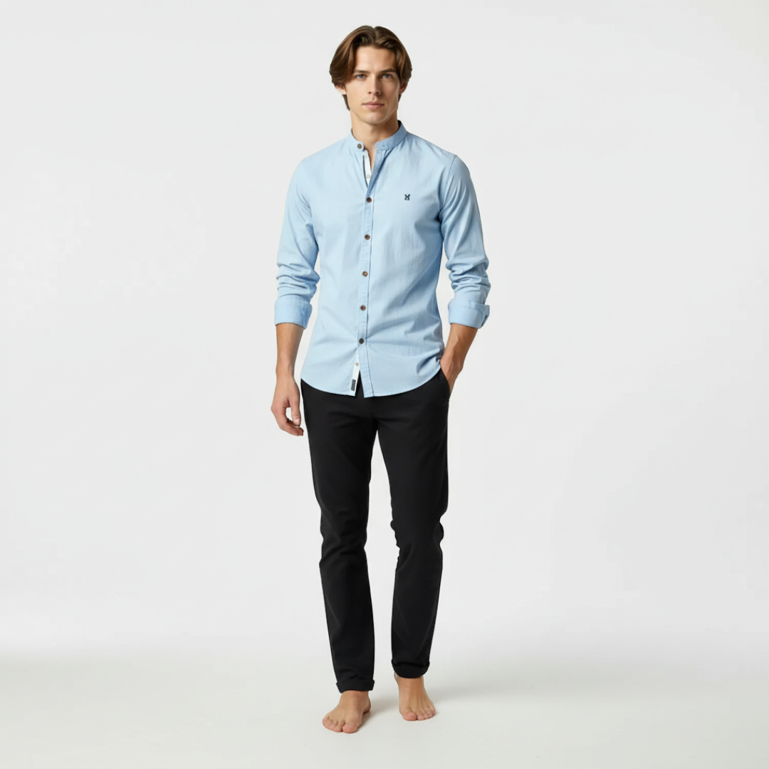 Men’s Collared Shirt with Button Placket