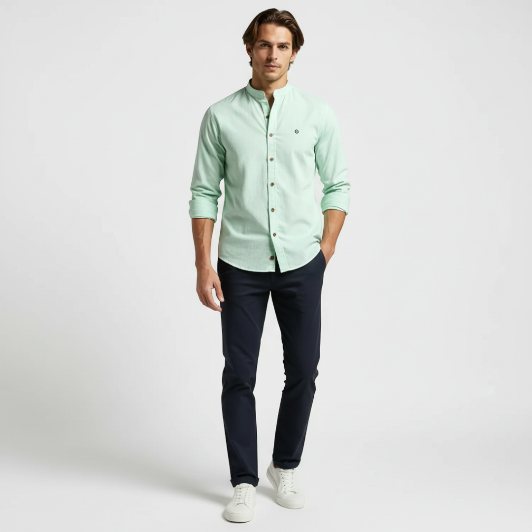 Men’s Collared Shirt with Button Placket