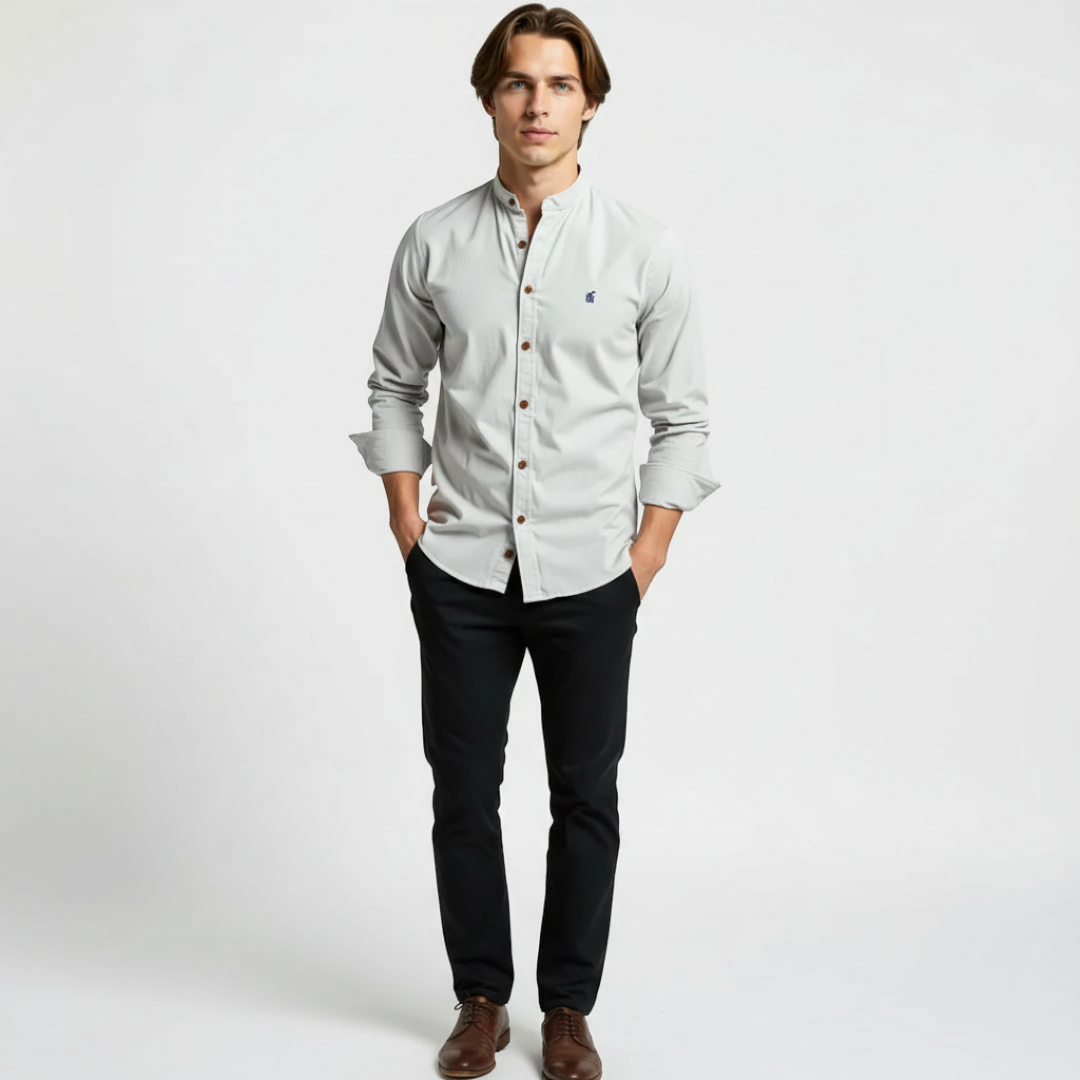 Men’s Collared Shirt with Button Placket