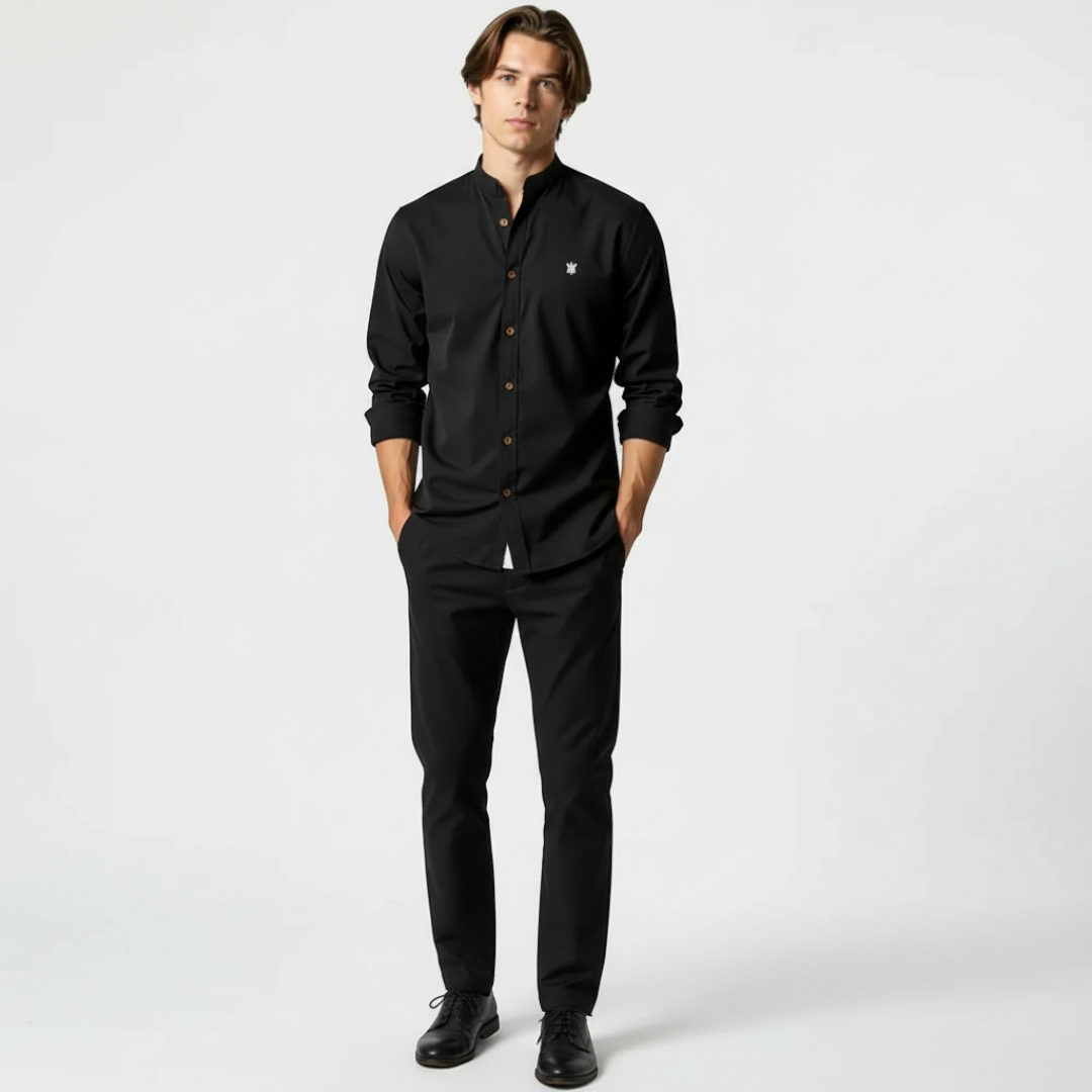 Men’s Collared Shirt with Button Placket
