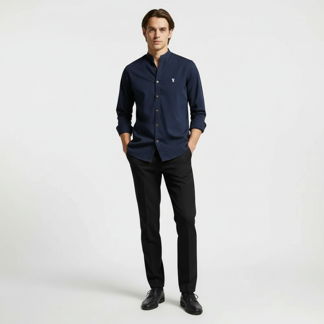 Men’s Collared Shirt with Button Placket