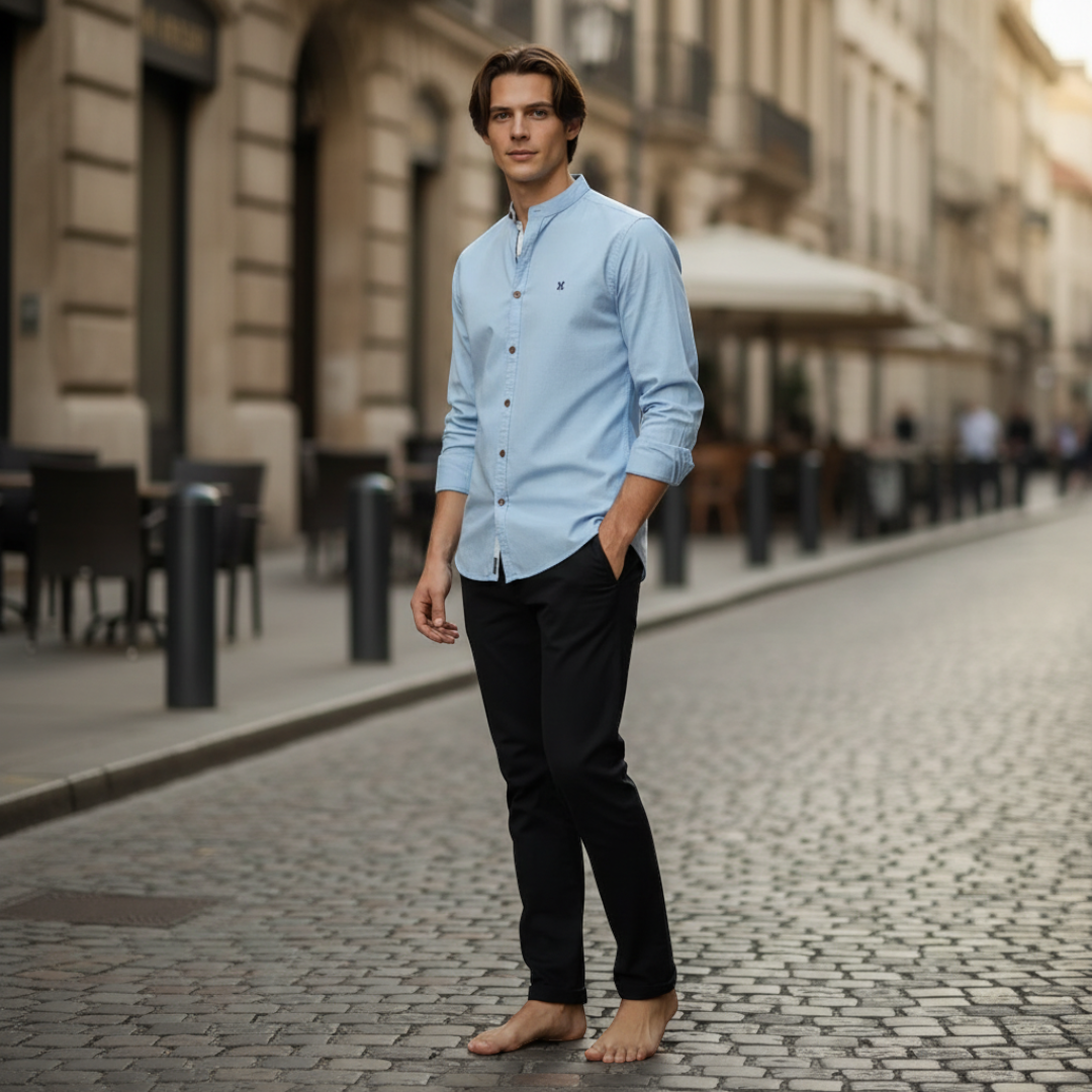 Men’s Collared Shirt with Button Placket