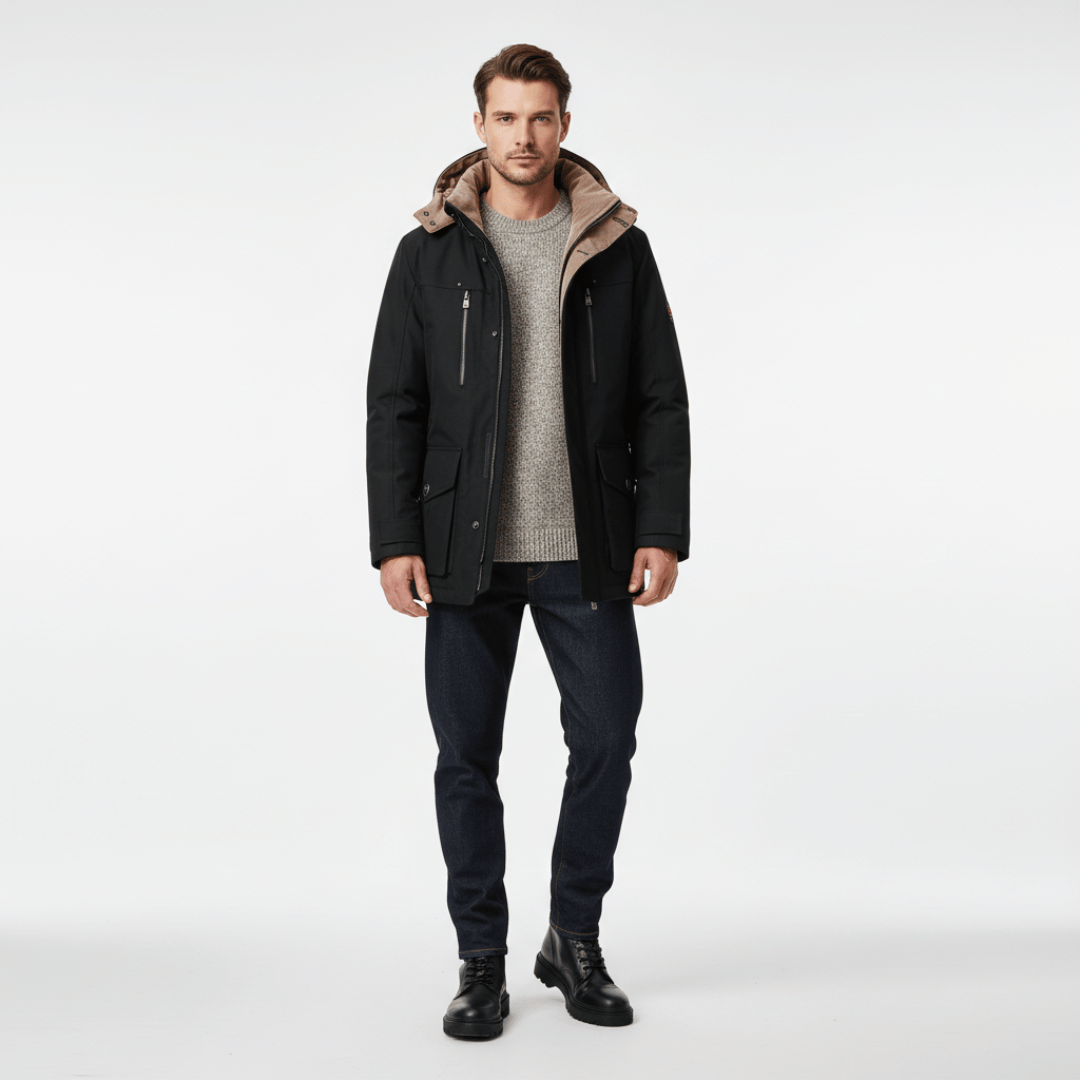 Men’s Hooded Coat with Pockets