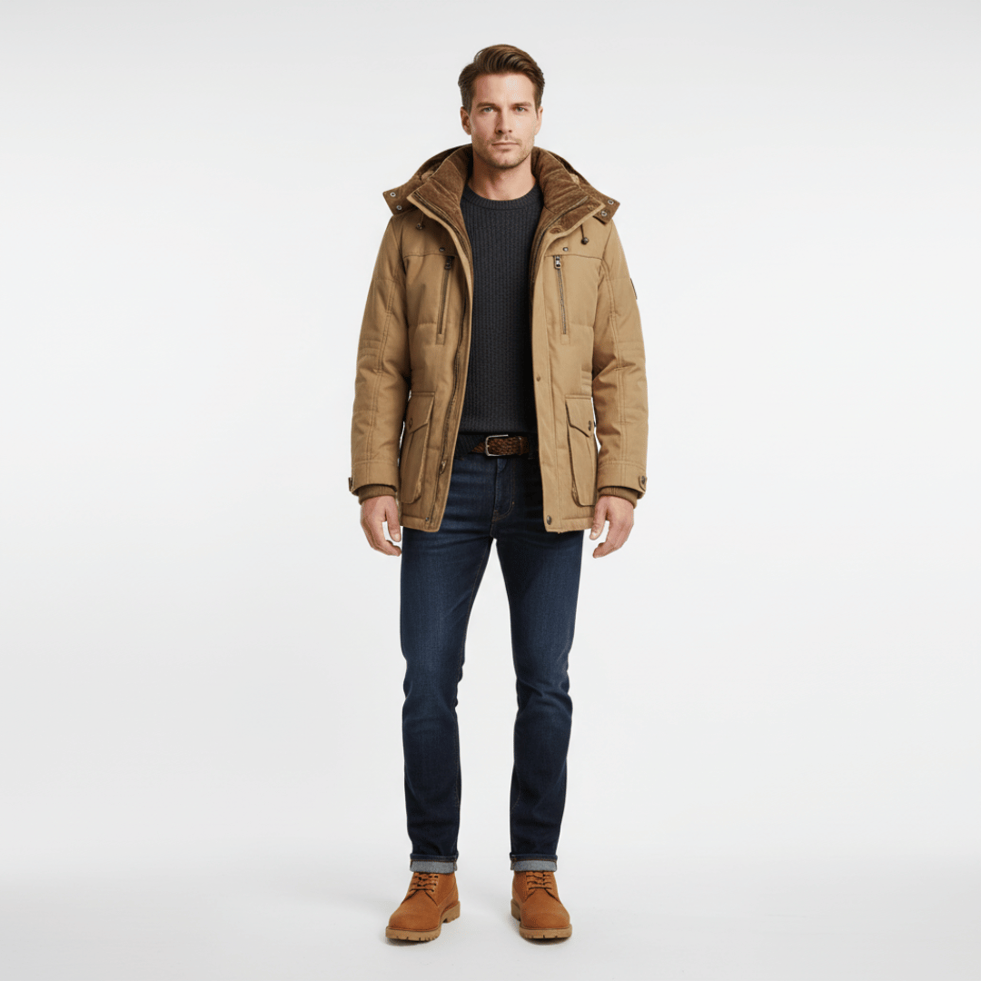 Men’s Hooded Coat with Pockets