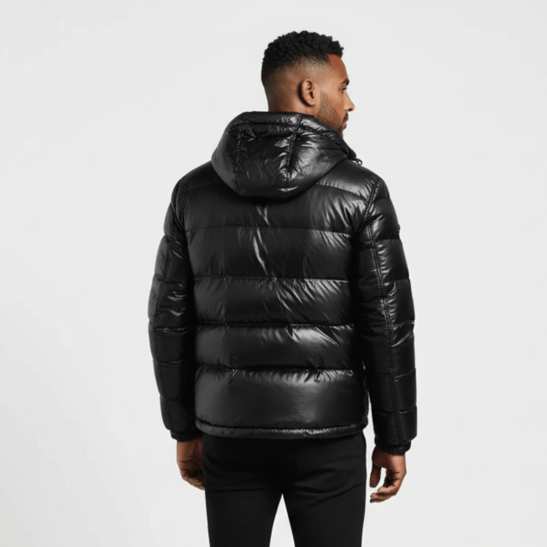 Men’s Puffer Jacket with Hooded Collar