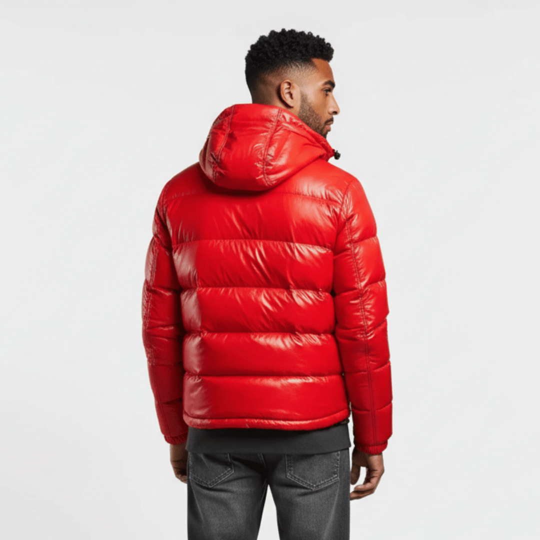 Men’s Puffer Jacket with Hooded Collar