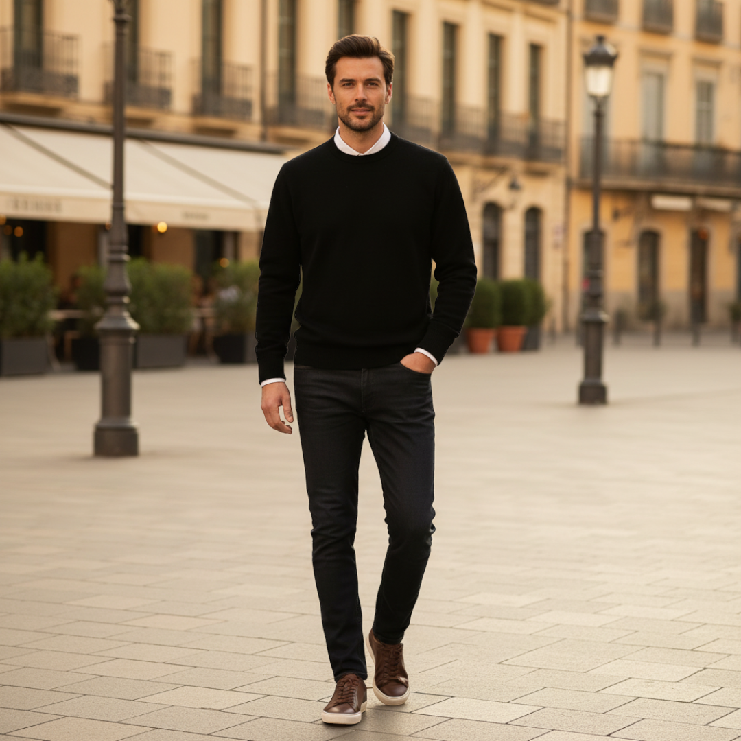 Men’s Long-Sleeve Round Neck Sweater