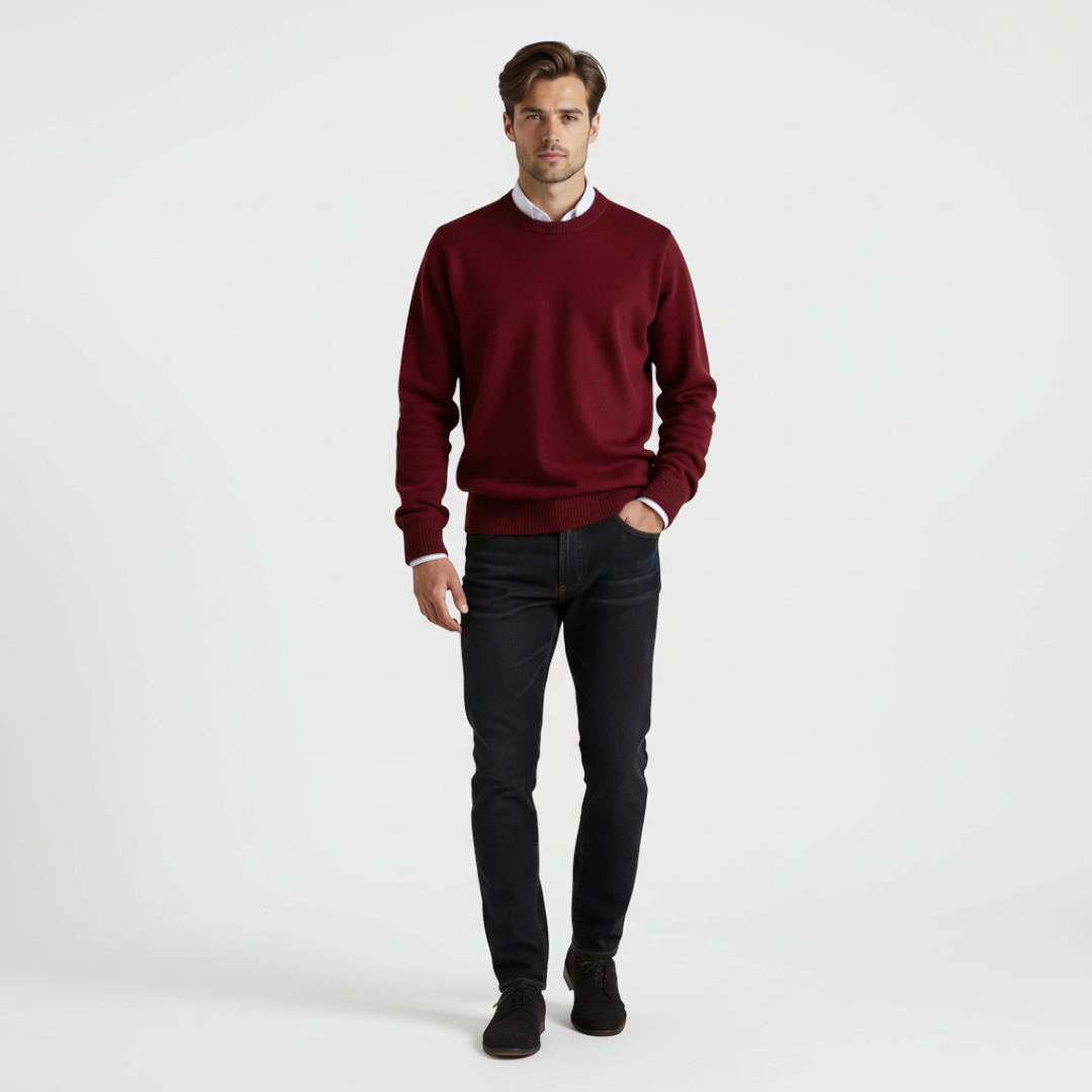 Men’s Long-Sleeve Round Neck Sweater