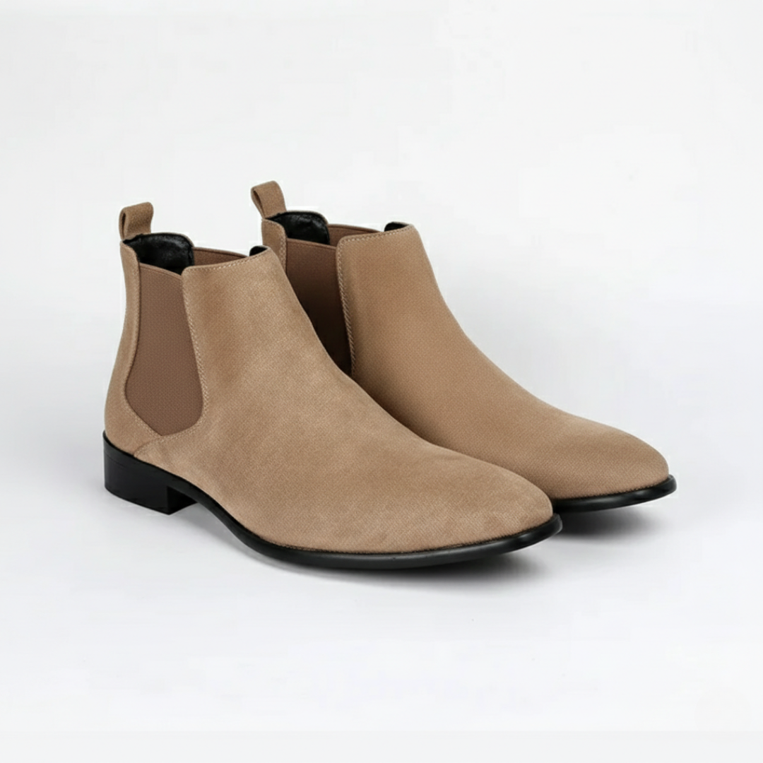 Men’s Suede-Like Chelsea Boots with Side Panels