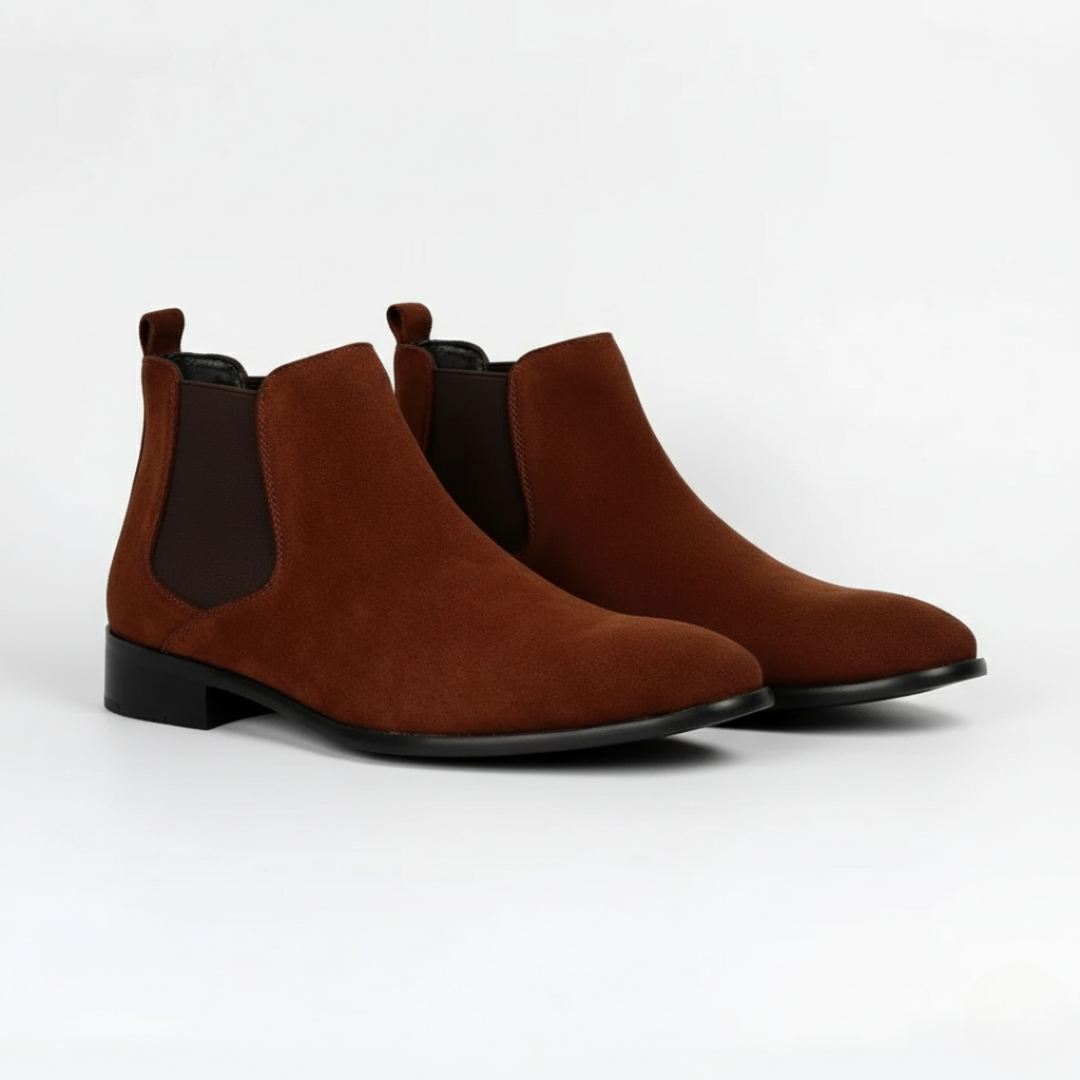 Men’s Suede-Like Chelsea Boots with Side Panels