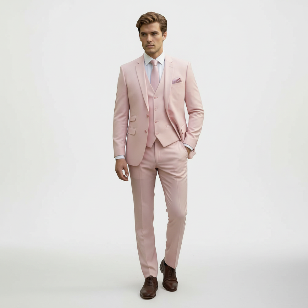 Men’s Three-Piece Suit with Jacket, Vest and Trousers